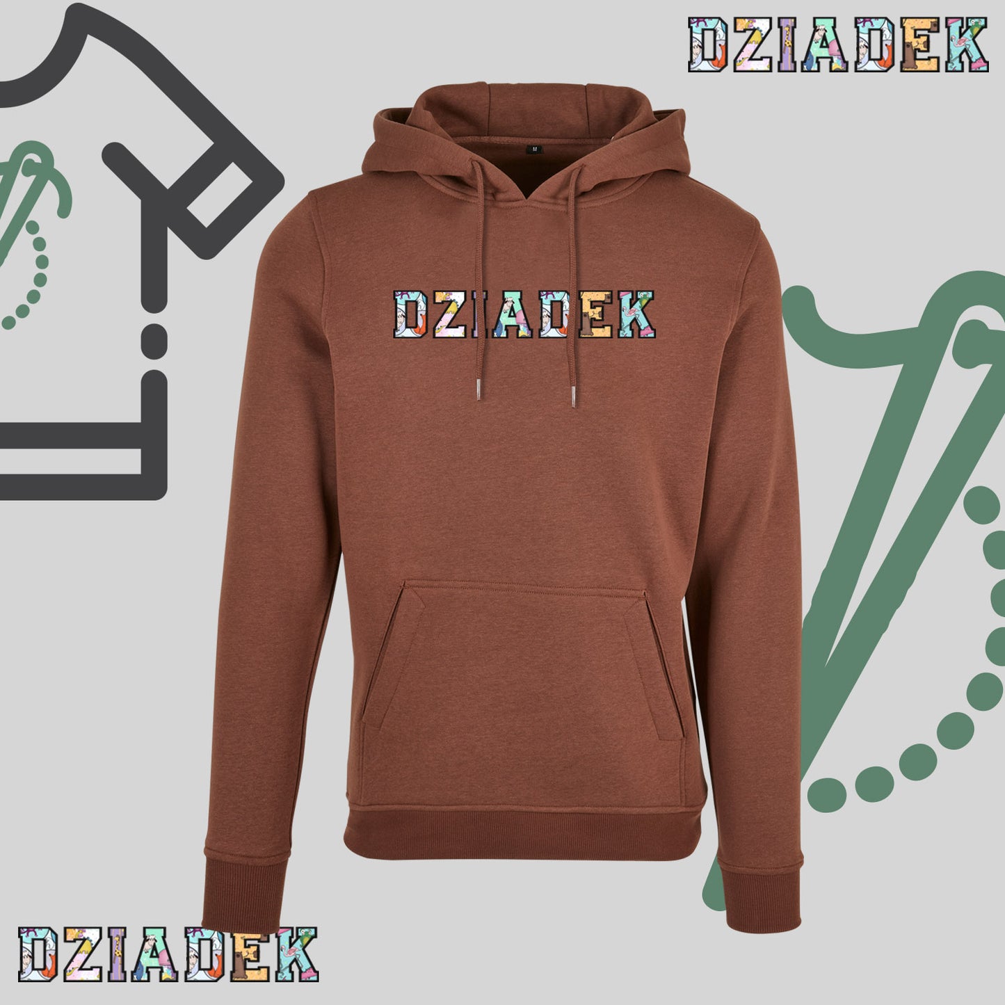 Bluza z kapturem "DZIADEK" PATCHWORK idealny prezent na dzień Dziadka