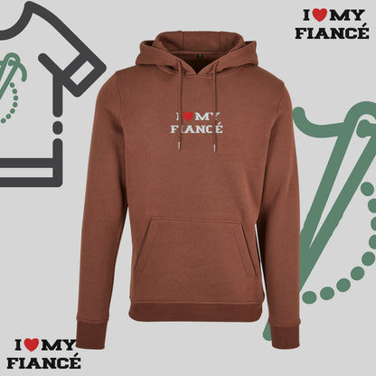 Bluza z kapturem z haftem "I❤️ MY FIANCE"