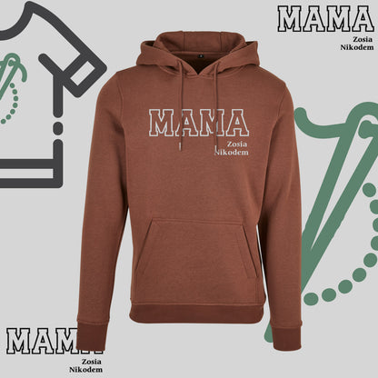 Bluza z kapturem "MAMA" KONTUR+imiona dzieci idealny prezent na dzień Babci