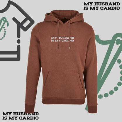 Bluza z kapturem z haftem "MY HUSBAND IS MY CARDIO"