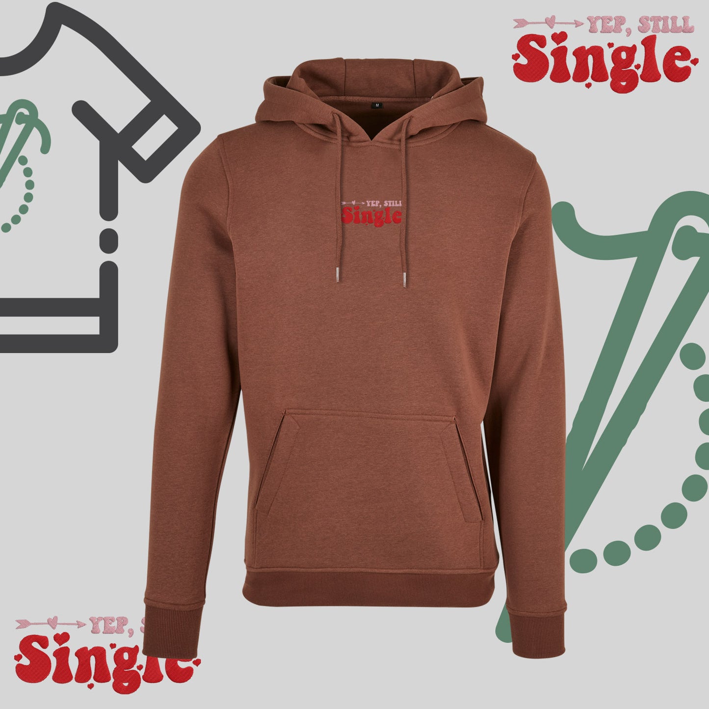 Bluza z kapturem z haftem "Tak, nadal singiel"