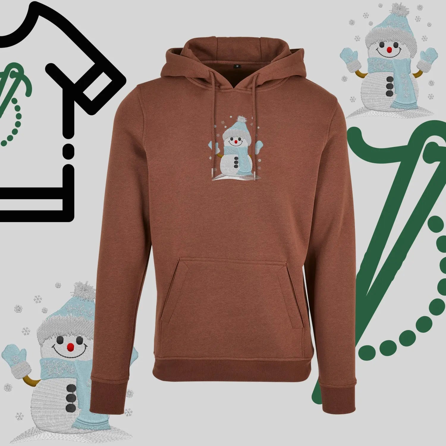 Bluza z kapturem "Bałwanek" – haft komputerowy, styl z przesłaniem Haft z radości