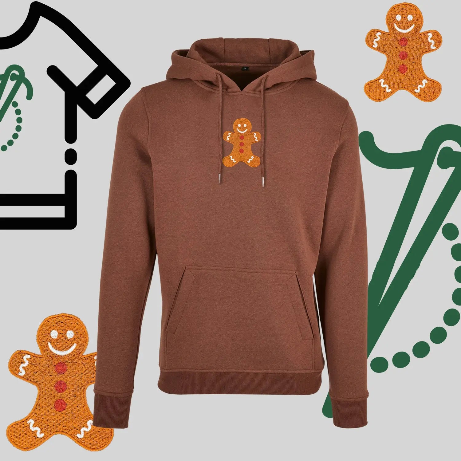 Bluza z kapturem "Ciastek" – haft komputerowy, styl z przesłaniem Haft z radości