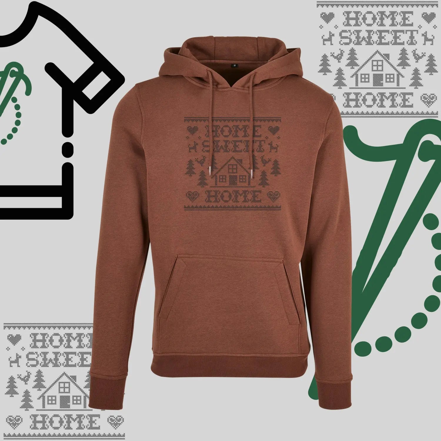 Bluza z kapturem "Home Sweet Home" – haft komputerowy, styl z przesłaniem Haft z radości