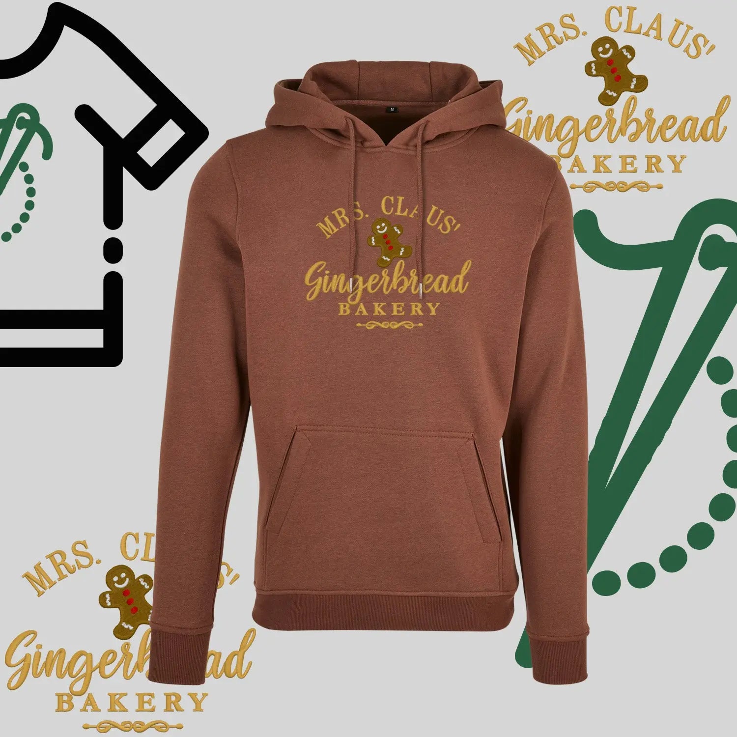 Bluza z kapturem "Gingerbread" – haft komputerowy, styl z przesłaniem Haft z radości