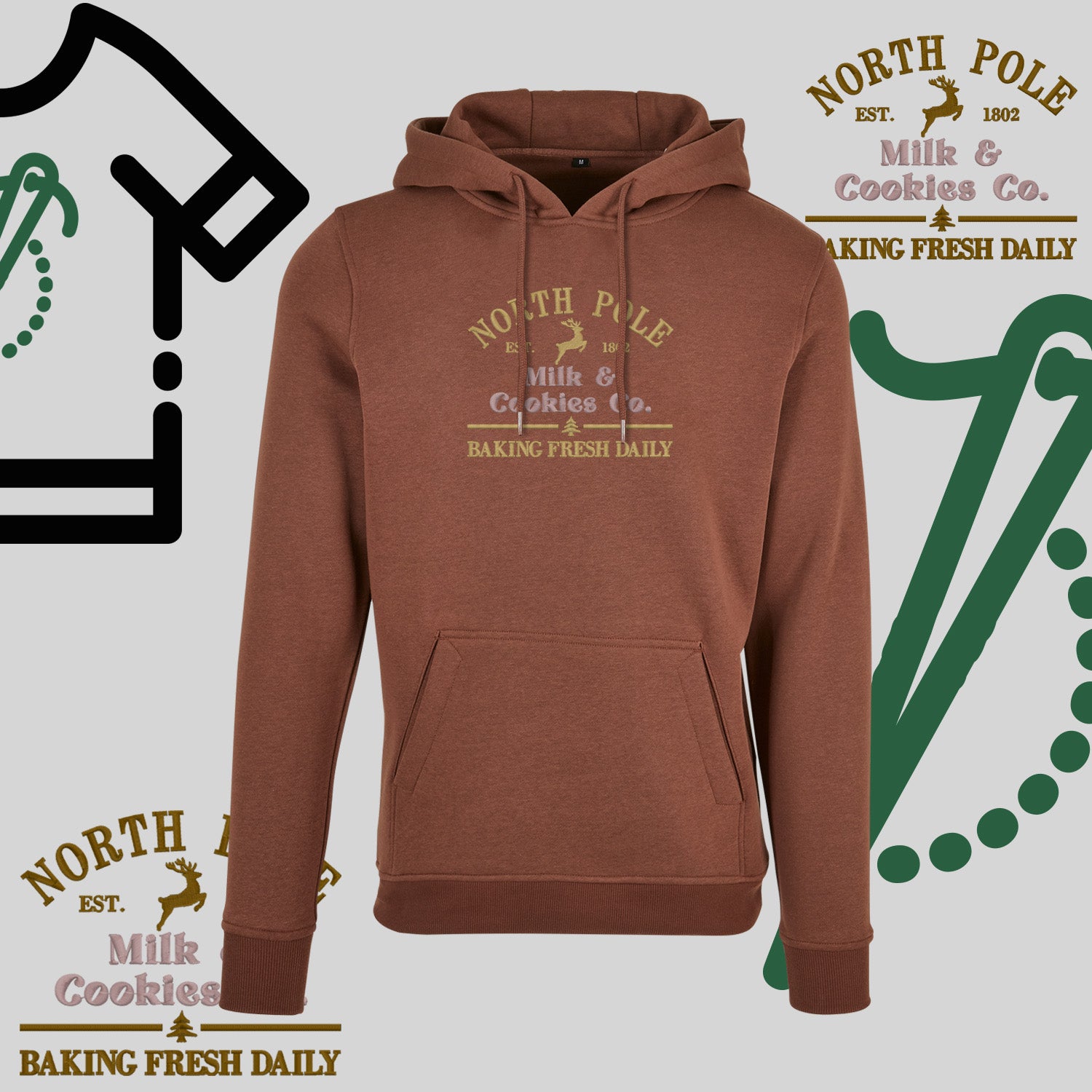 Bluza z kapturem "Northe Pole" – haft komputerowy, styl z przesłaniem