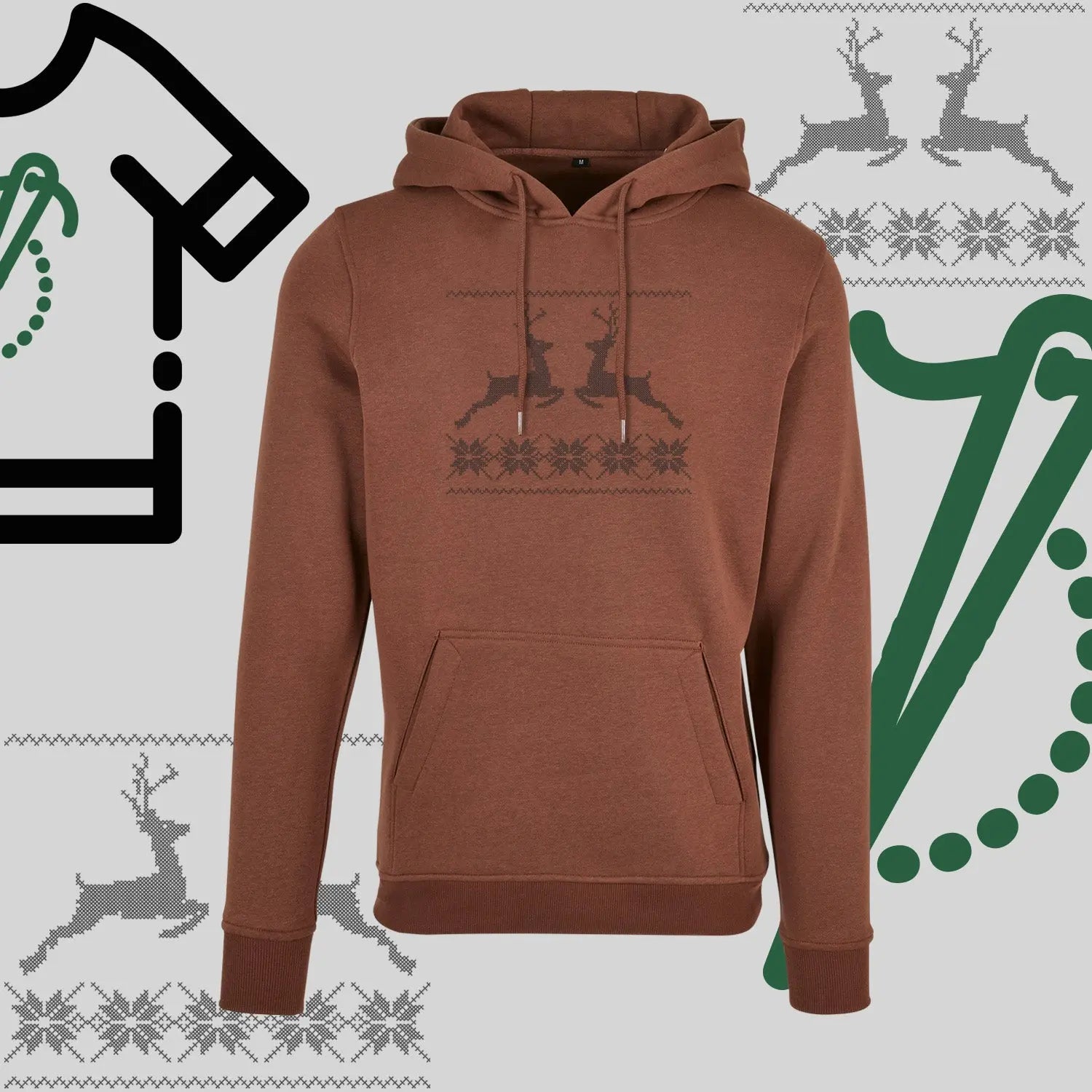 Bluza z kapturem "Renifer Christmas" – haft komputerowy, styl z przesłaniem Haft z radości