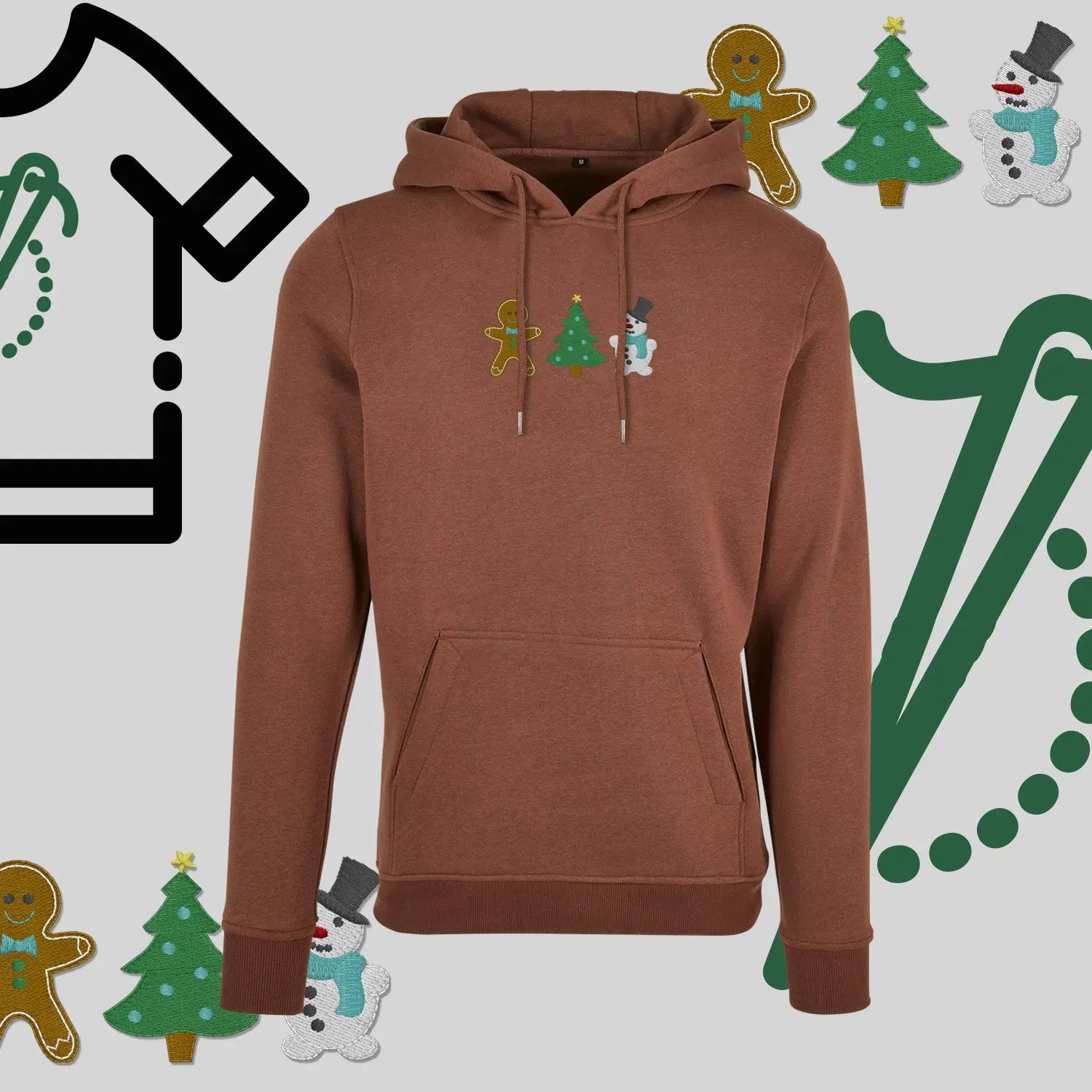 Bluza z kapturem "Świąteczna Gromada" – haft komputerowy, styl z przesłaniem Haft z radości