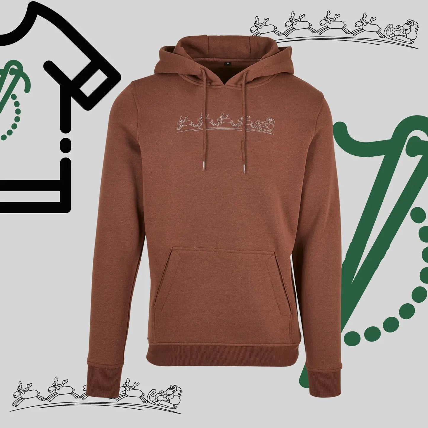 Bluza z kapturem "Zaprzęg Śnieżny" – haft komputerowy, styl z przesłaniem Haft z radości
