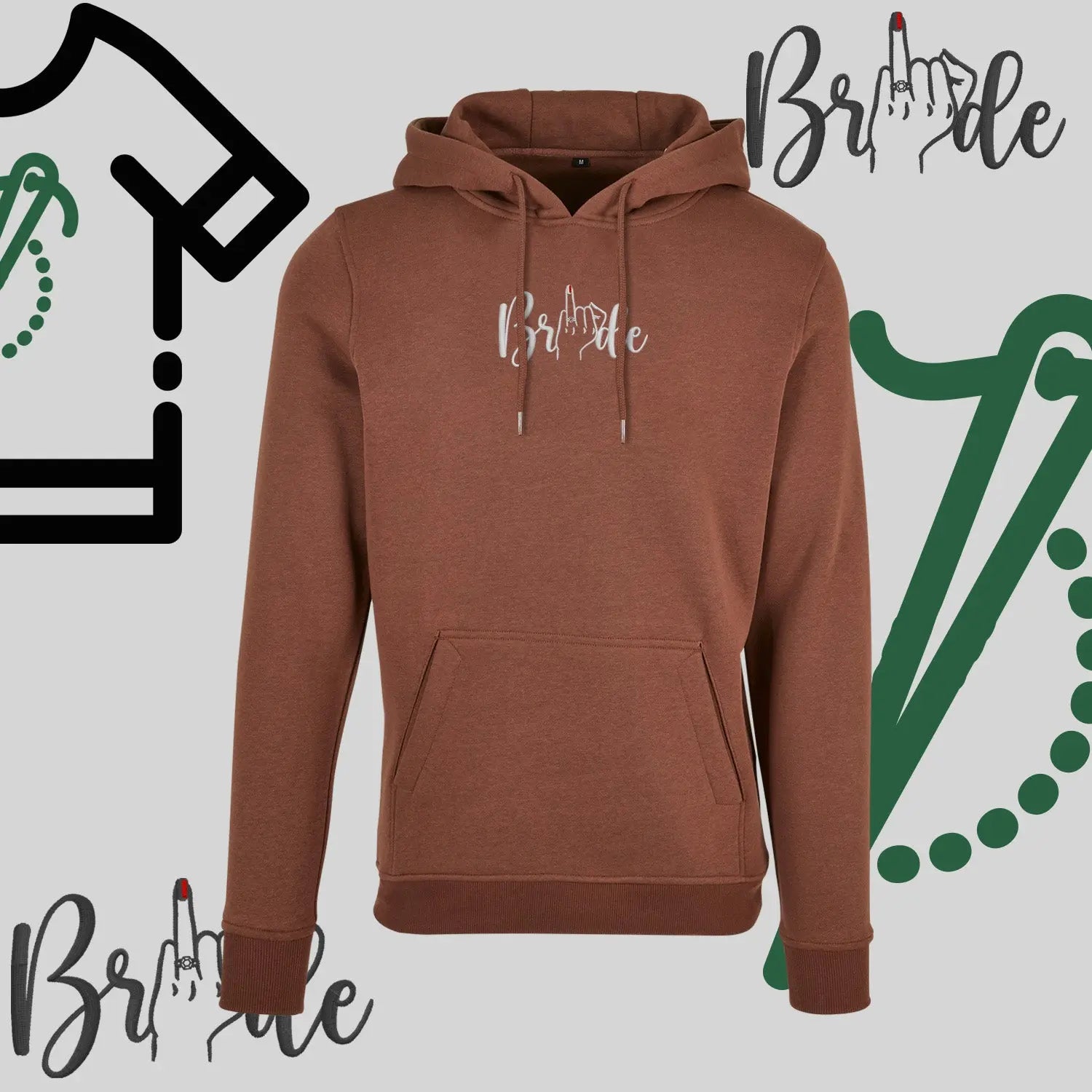 Bluza z kapturem "Bride" – haft komputerowy, wygodny styl dla przyszłej żony Haft z radości