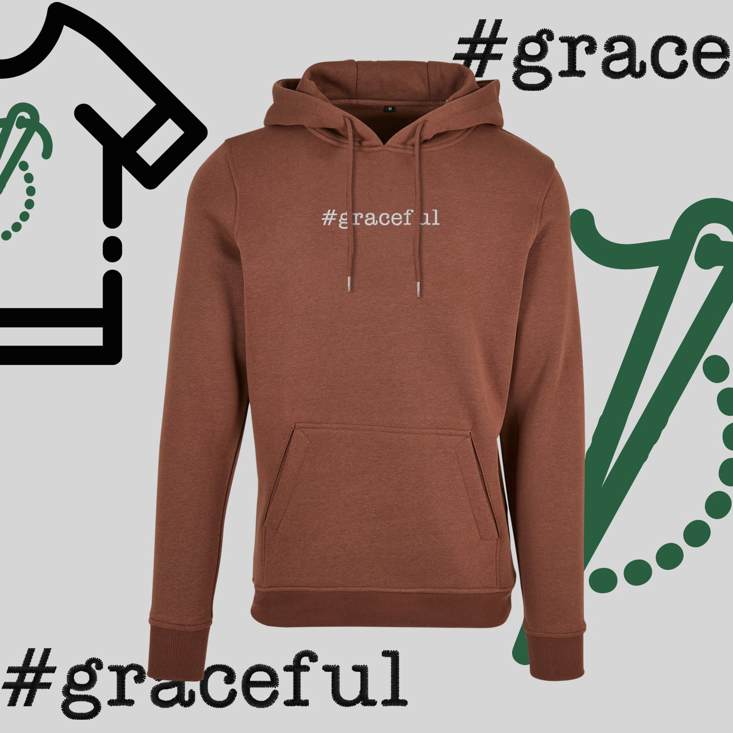 Bluza z kapturem "#graceful" – haft komputerowy, elegancja w stylu casual