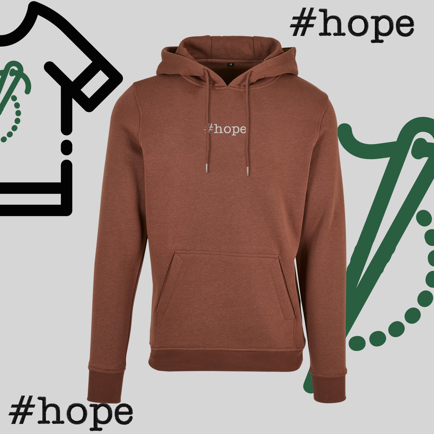 Bluza z kapturem "#hope" – haft komputerowy, inspiracja na co dzień