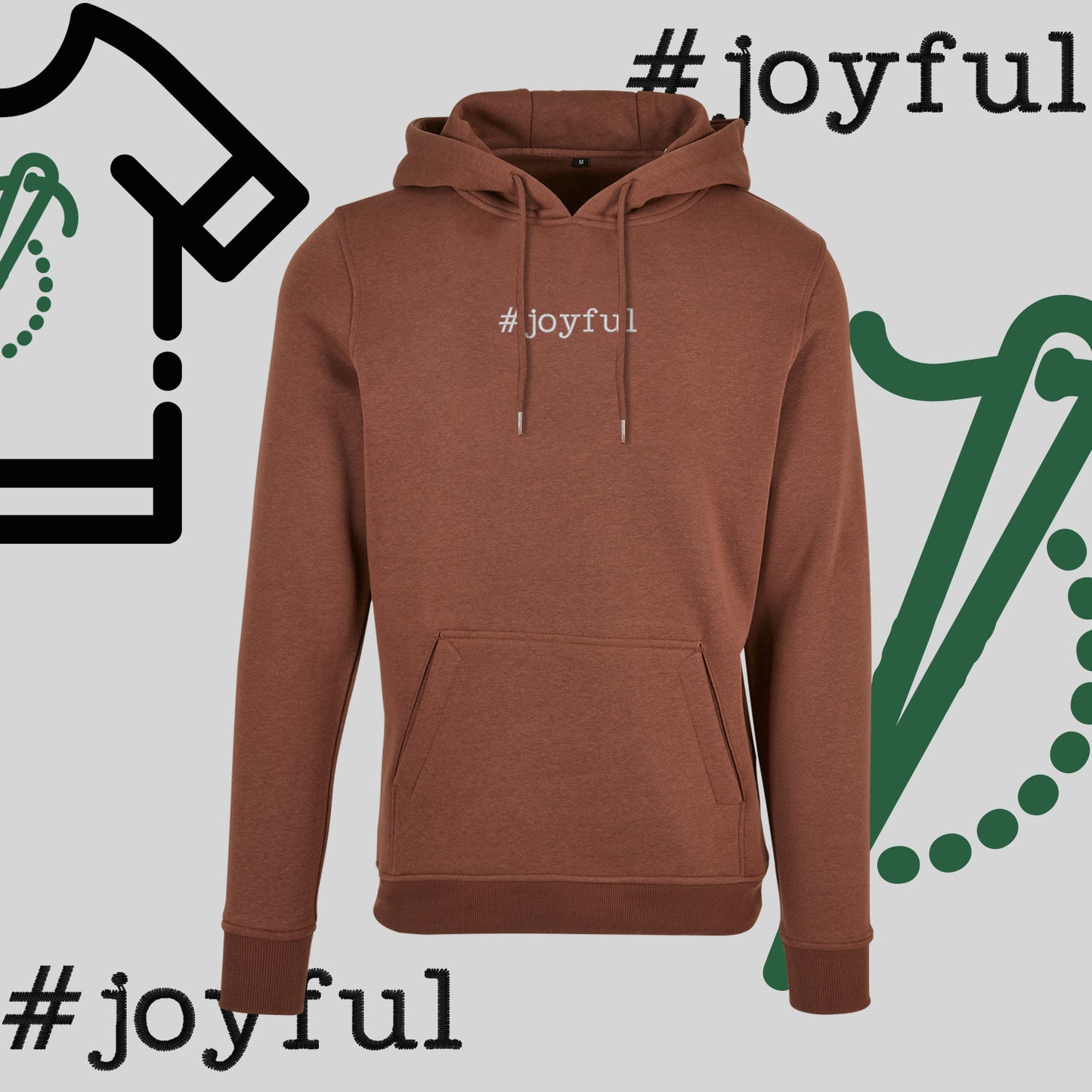 Bluza z kapturem "#joyful" – haft komputerowy, styl pełen radości