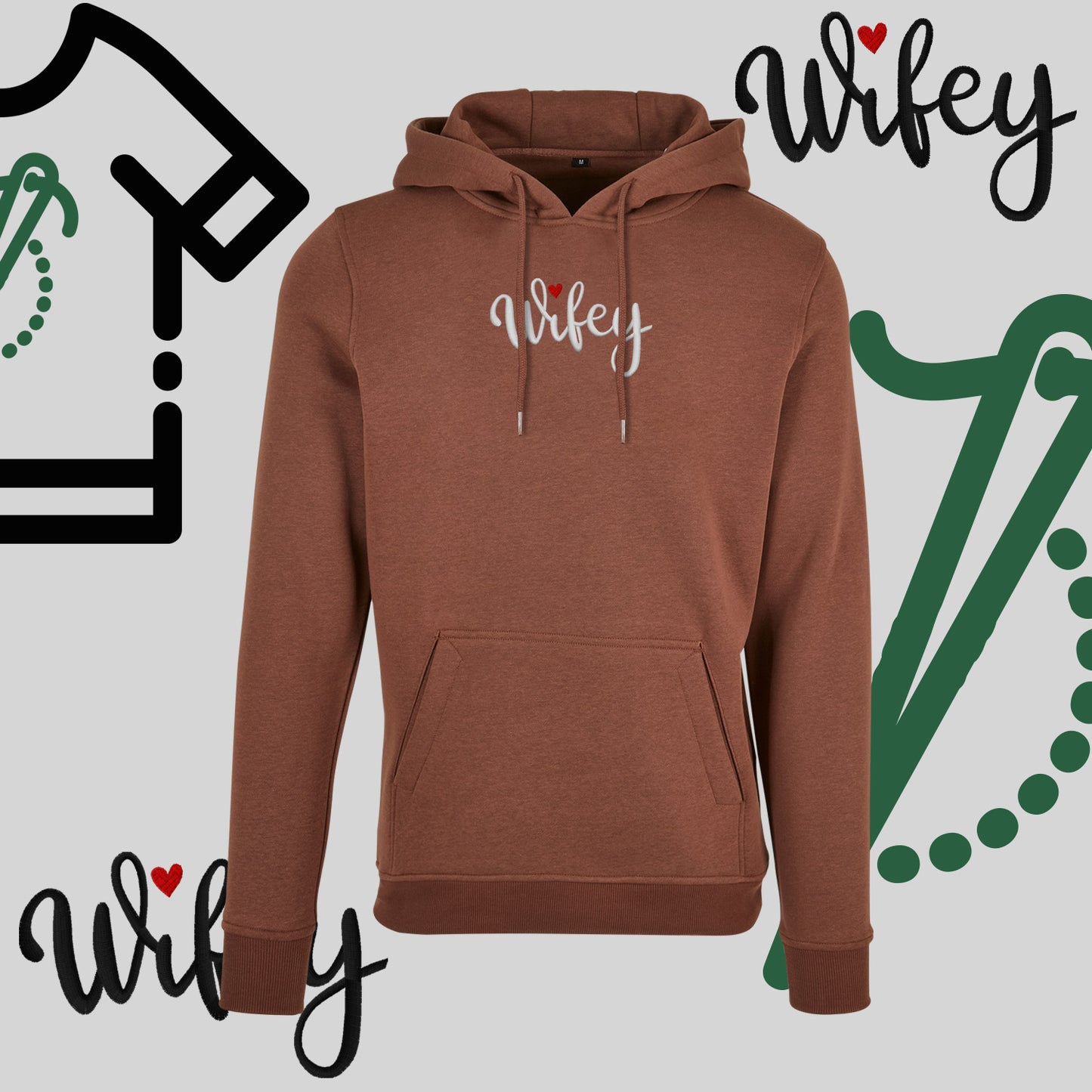 Bluza z kapturem "WIFEY" – haft komputerowy, styl dla żony z humorem