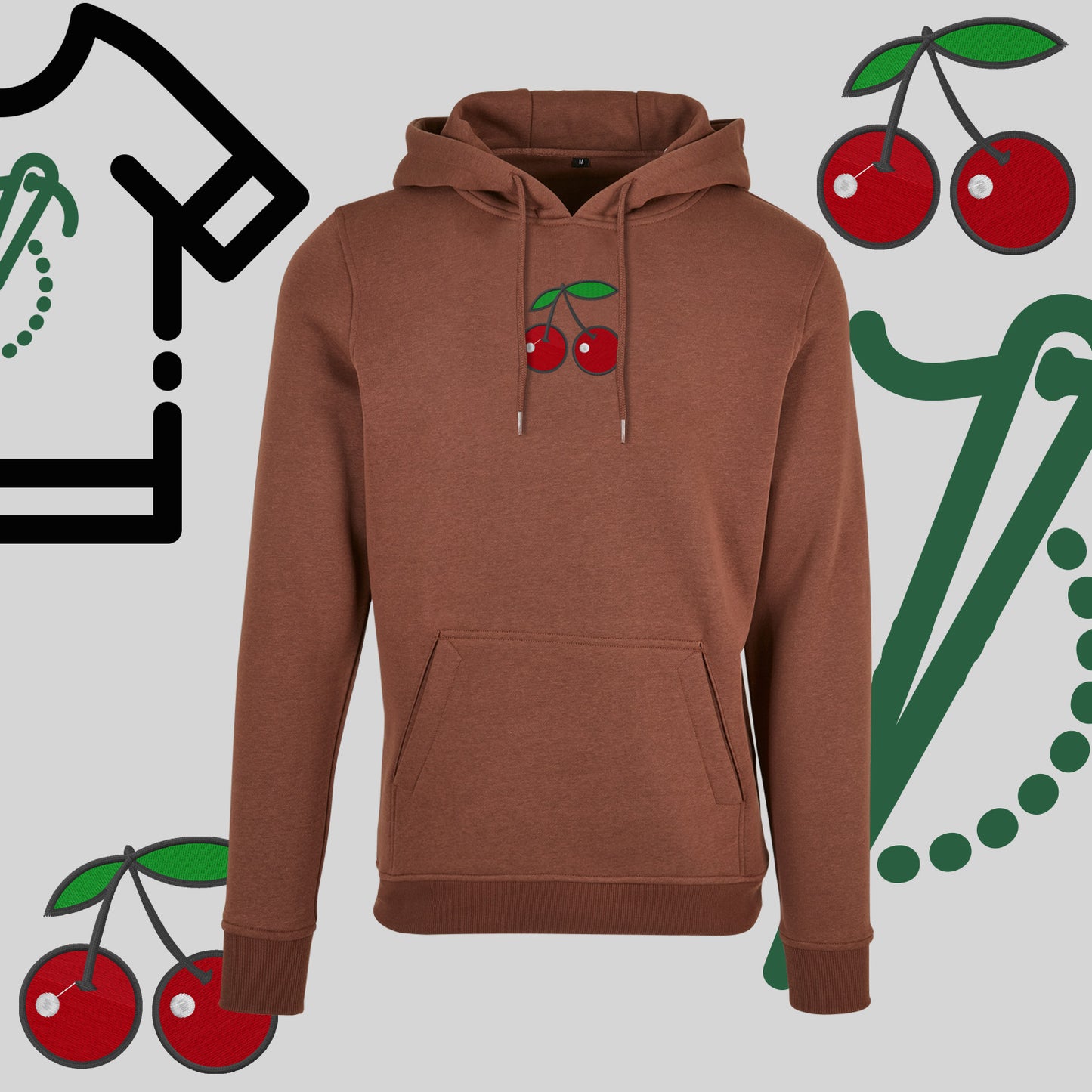 Bluza z kapturem "Wisienki" – haft komputerowy, styl z urokiem