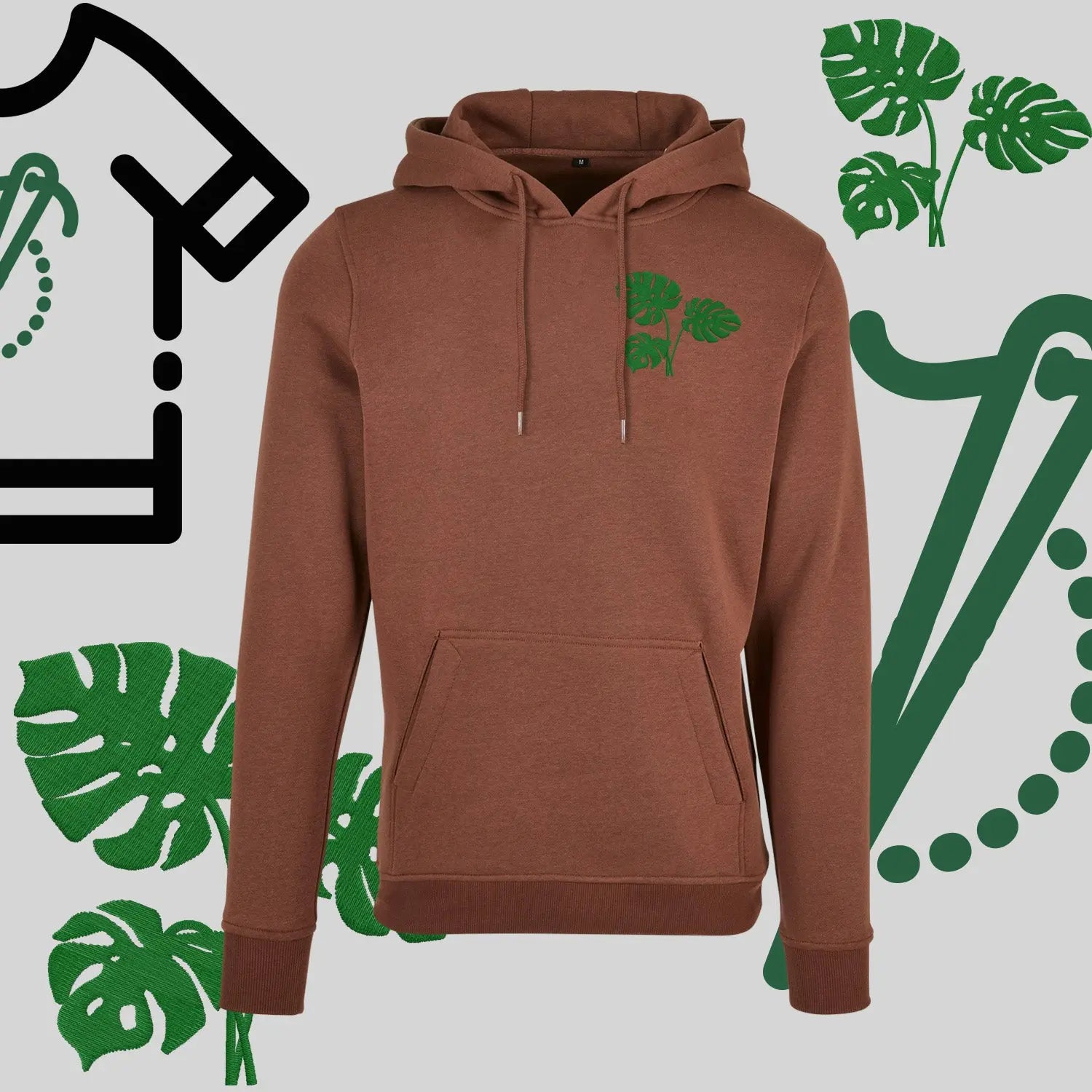 Bluza z kapturem "Kwiat Monstery" – haft komputerowy, styl inspirowany naturą Haft z radości