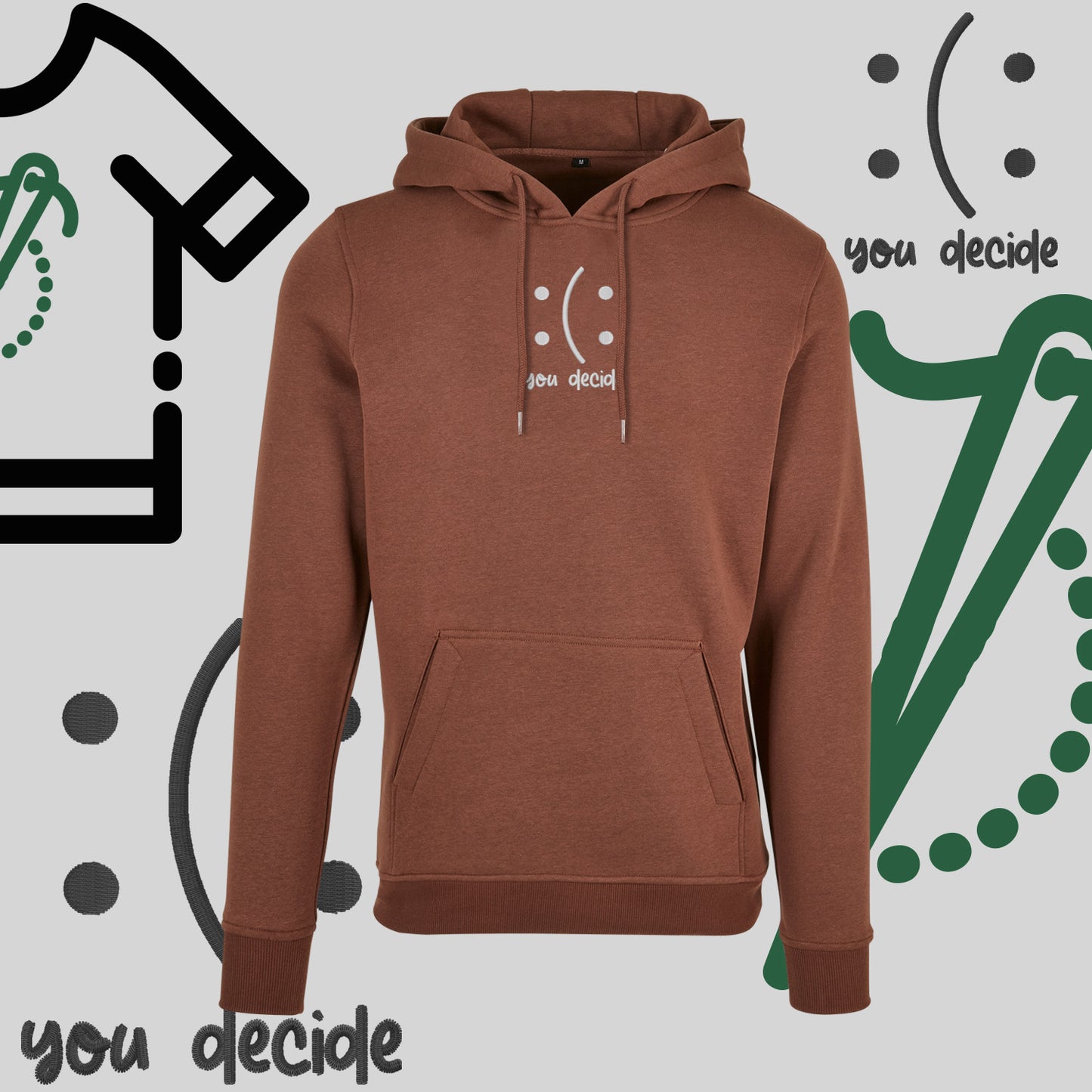 Bluza z kapturem "Ty Decydujesz" – haft komputerowy, moda z przesłaniem