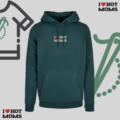 Bluza z kapturem z haftem "I❤️ HOT MOMS"