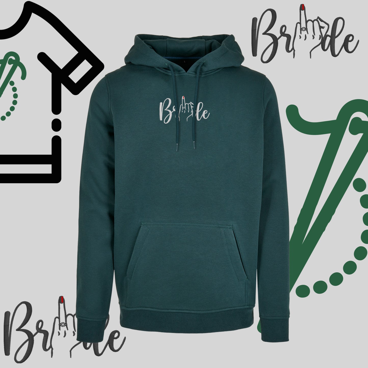 Bluza z kapturem "Bride" – haft komputerowy, wygodny styl dla przyszłej żony