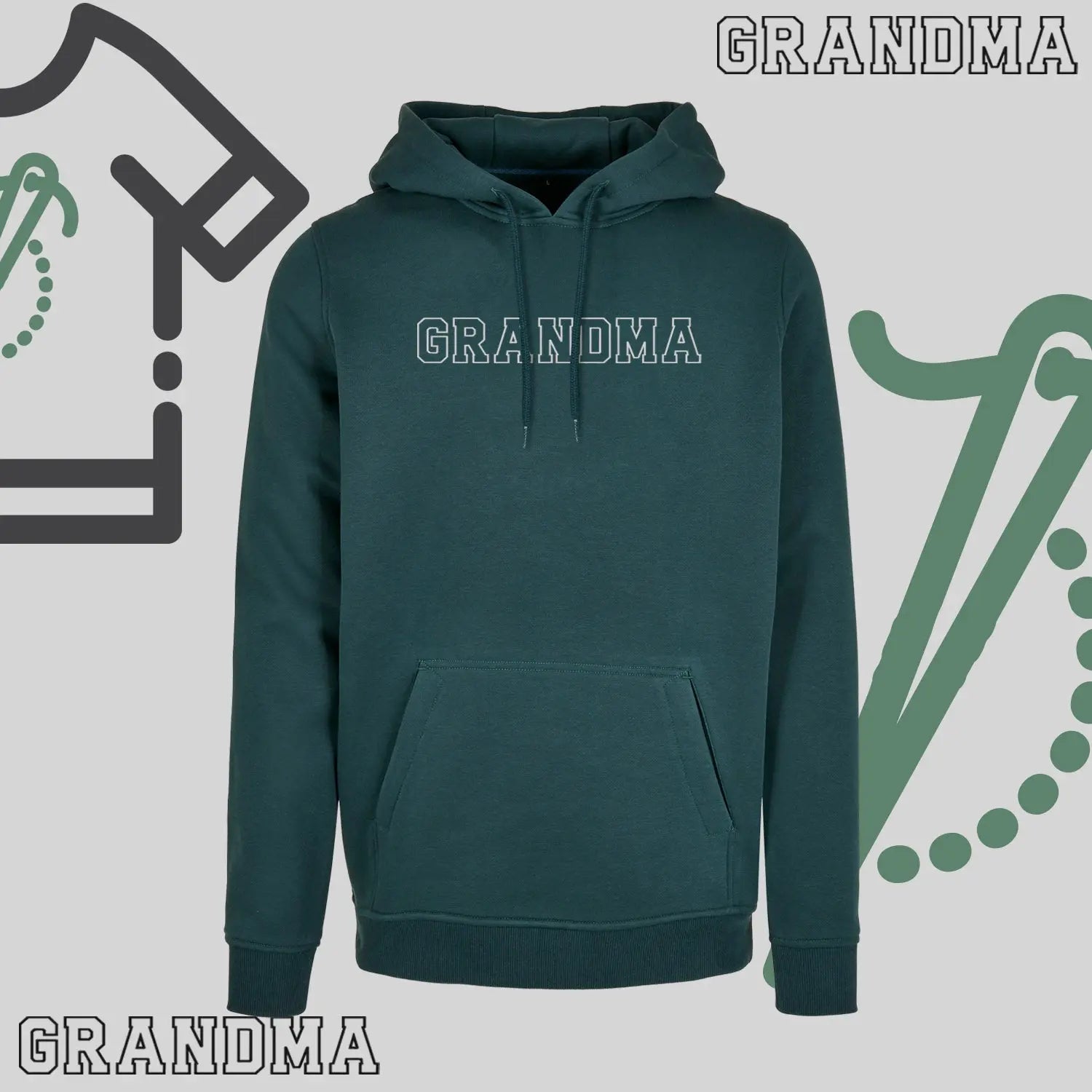 Bluza z kapturem "GRANDMA" kontur idealny prezent na dzień Babci Haft z radości