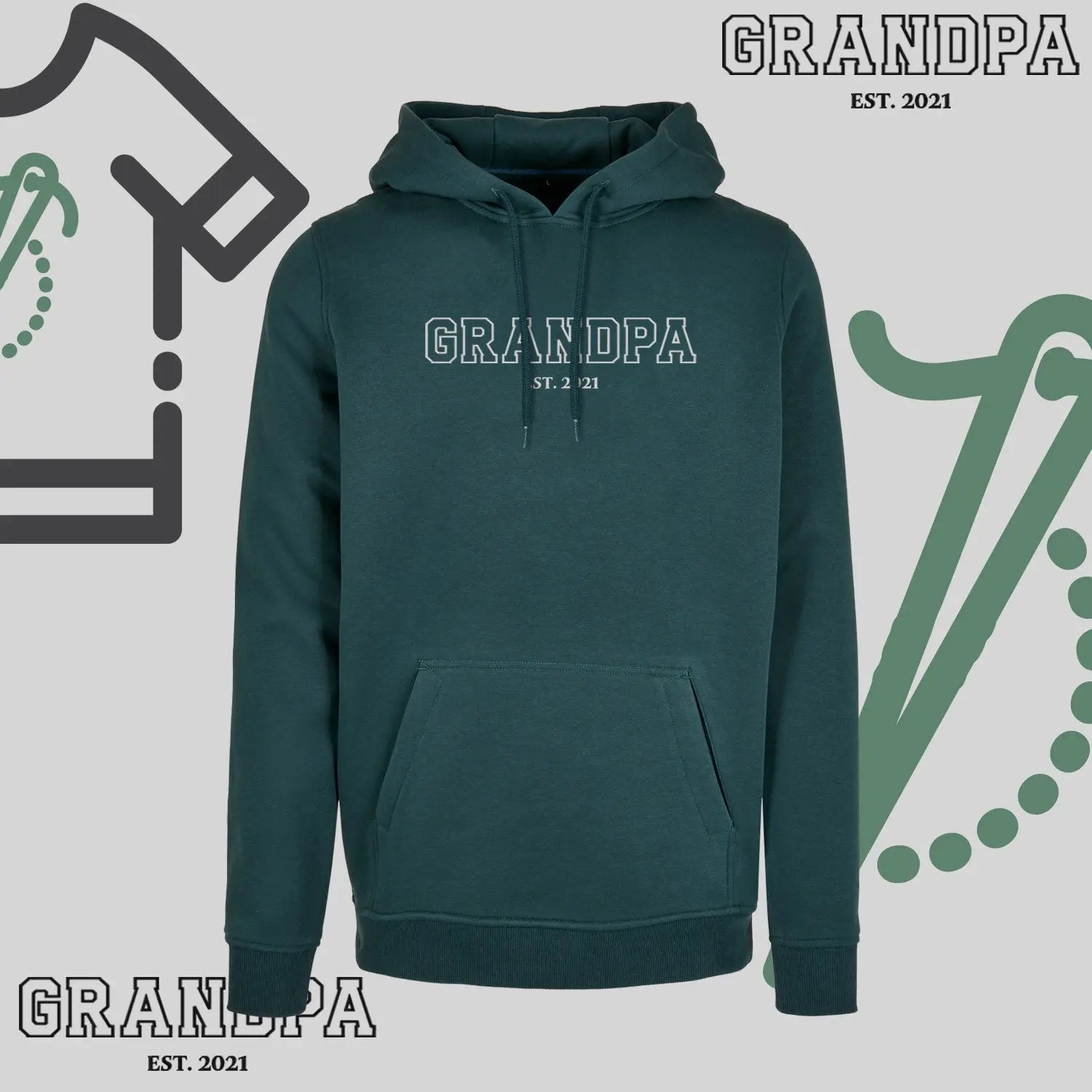 Bluza z kapturem "GRANDPA" KONTUR+est idealny prezent na dzień Dziadka Haft z radości