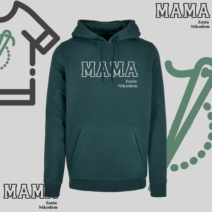 Bluza z kapturem "MAMA" KONTUR+imiona dzieci idealny prezent na dzień Babci