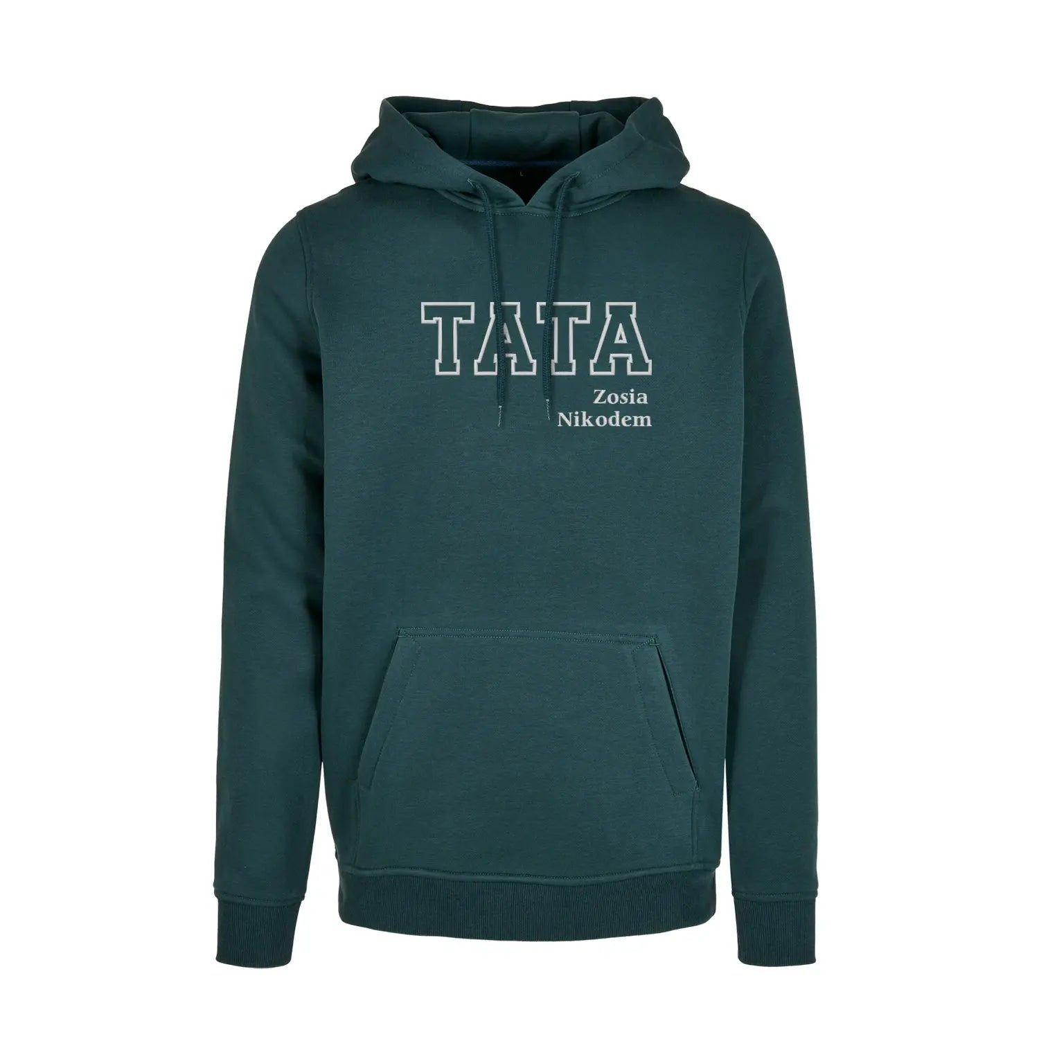 Bluza z kapturem "TATA" Kontur + imiona dzieci idealny prezent na dzień Taty Haft z radości