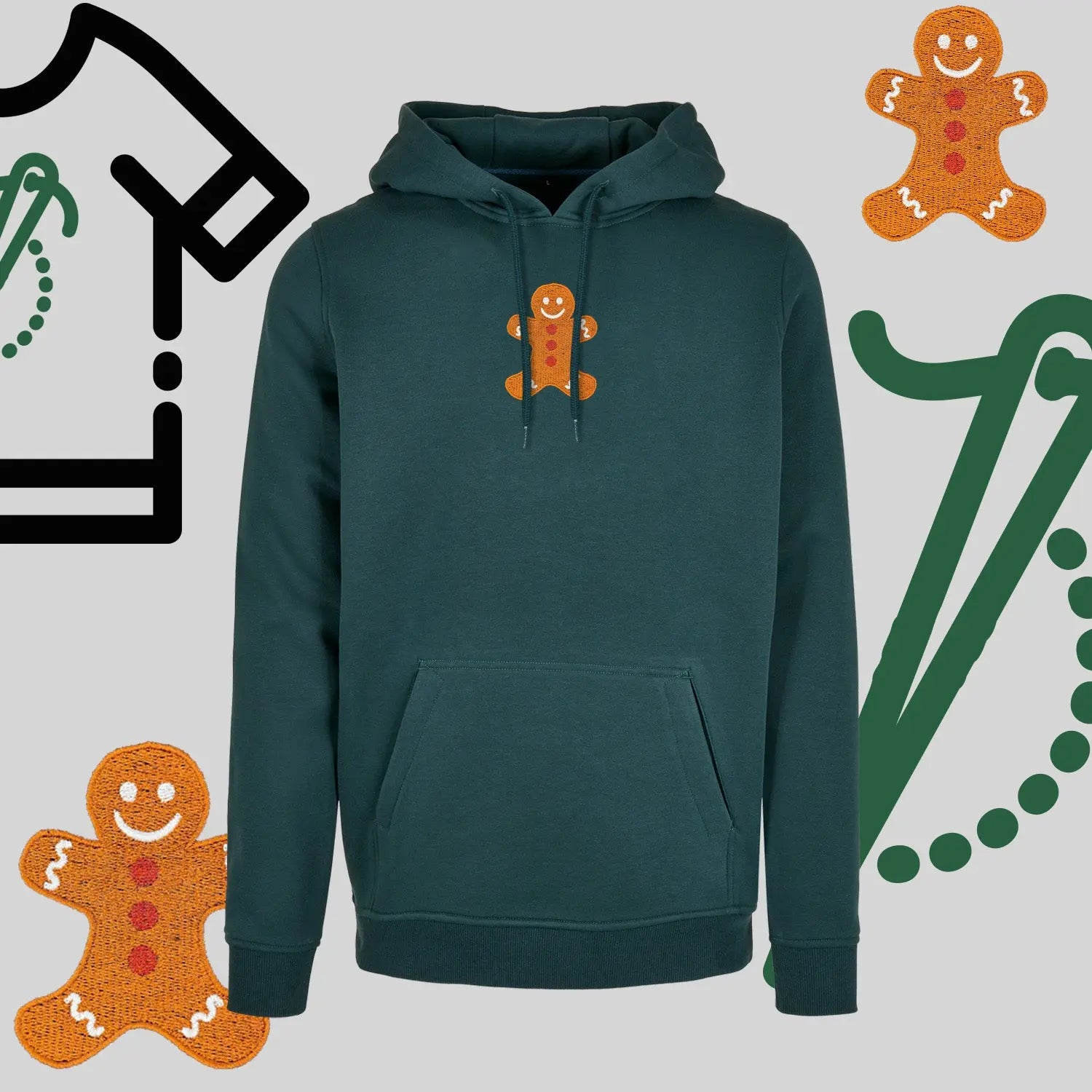 Bluza z kapturem "Ciastek" – haft komputerowy, styl z przesłaniem Haft z radości