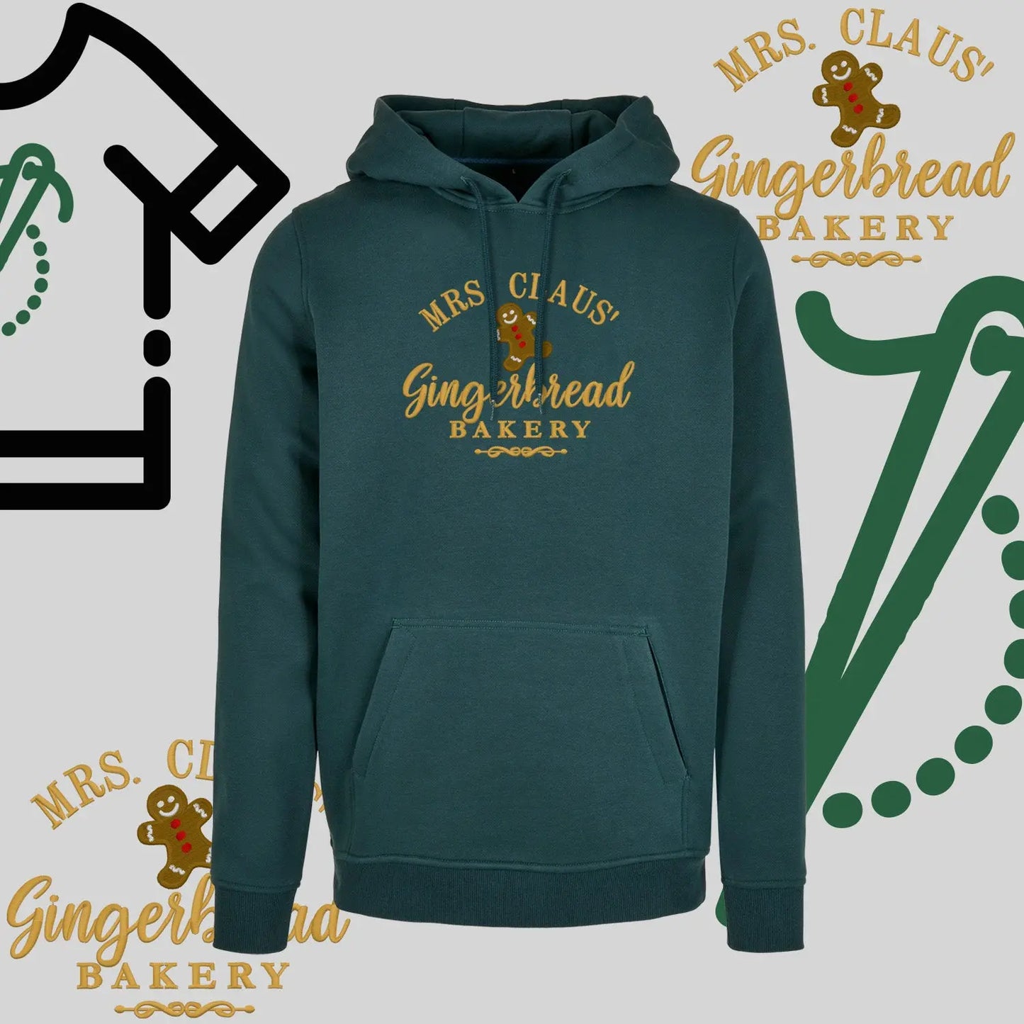 Bluza z kapturem "Gingerbread" – haft komputerowy, styl z przesłaniem Haft z radości