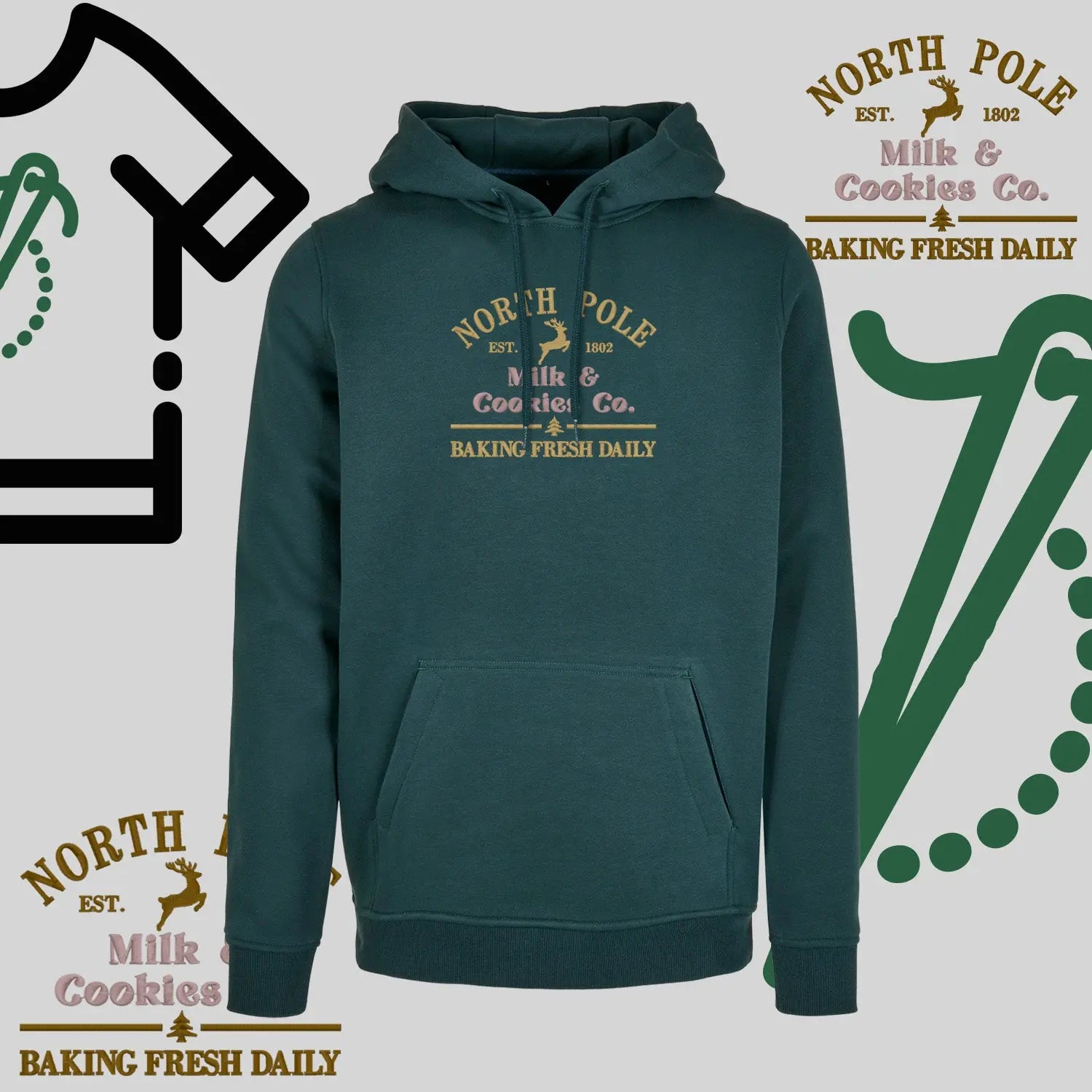 Bluza z kapturem "Northe Pole" – haft komputerowy, styl z przesłaniem Haft z radości