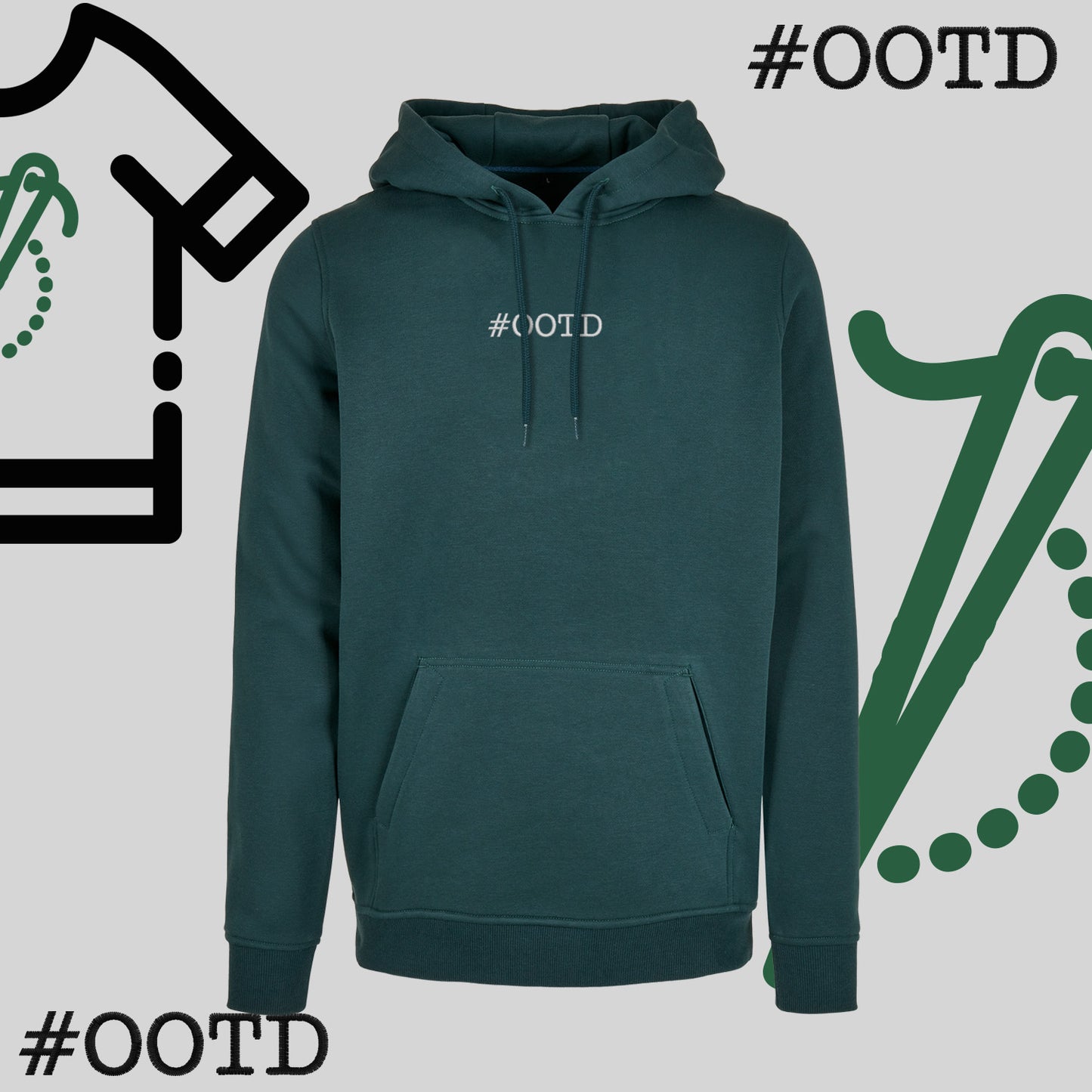 Bluza z kapturem "OOTD" – haft komputerowy, modna na co dzień