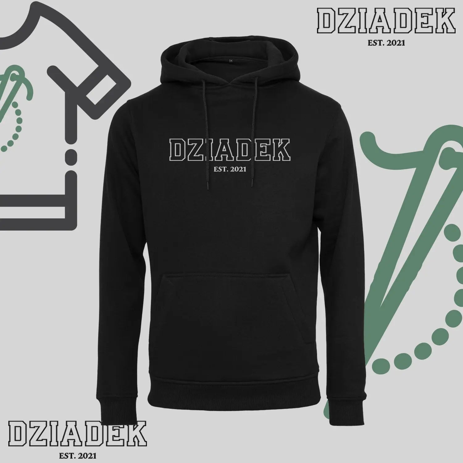 Bluza z kapturem "DZIADEK" kontur+EST idealny prezent na dzień Dziadka Haft z radości