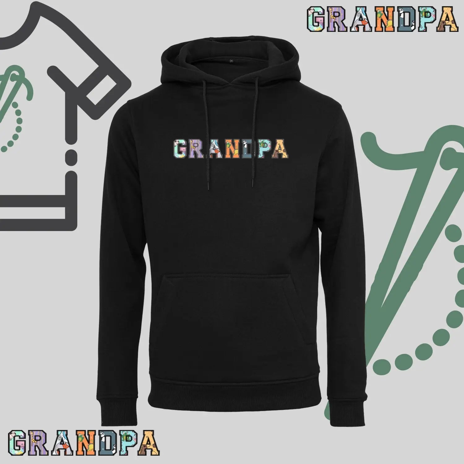Bluza z kapturem "GRANDPA" Patchwork idealny prezent na dzień Dziadka Haft z radości