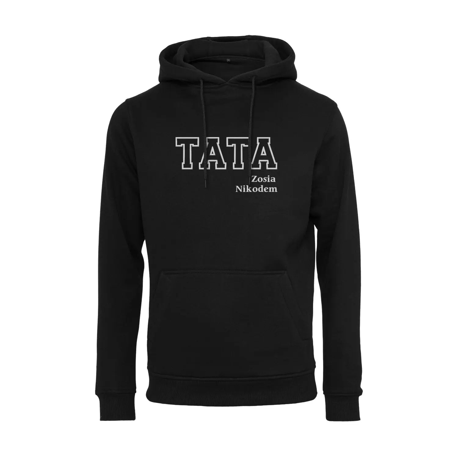 Bluza z kapturem "TATA" Kontur + imiona dzieci idealny prezent na dzień Taty Haft z radości