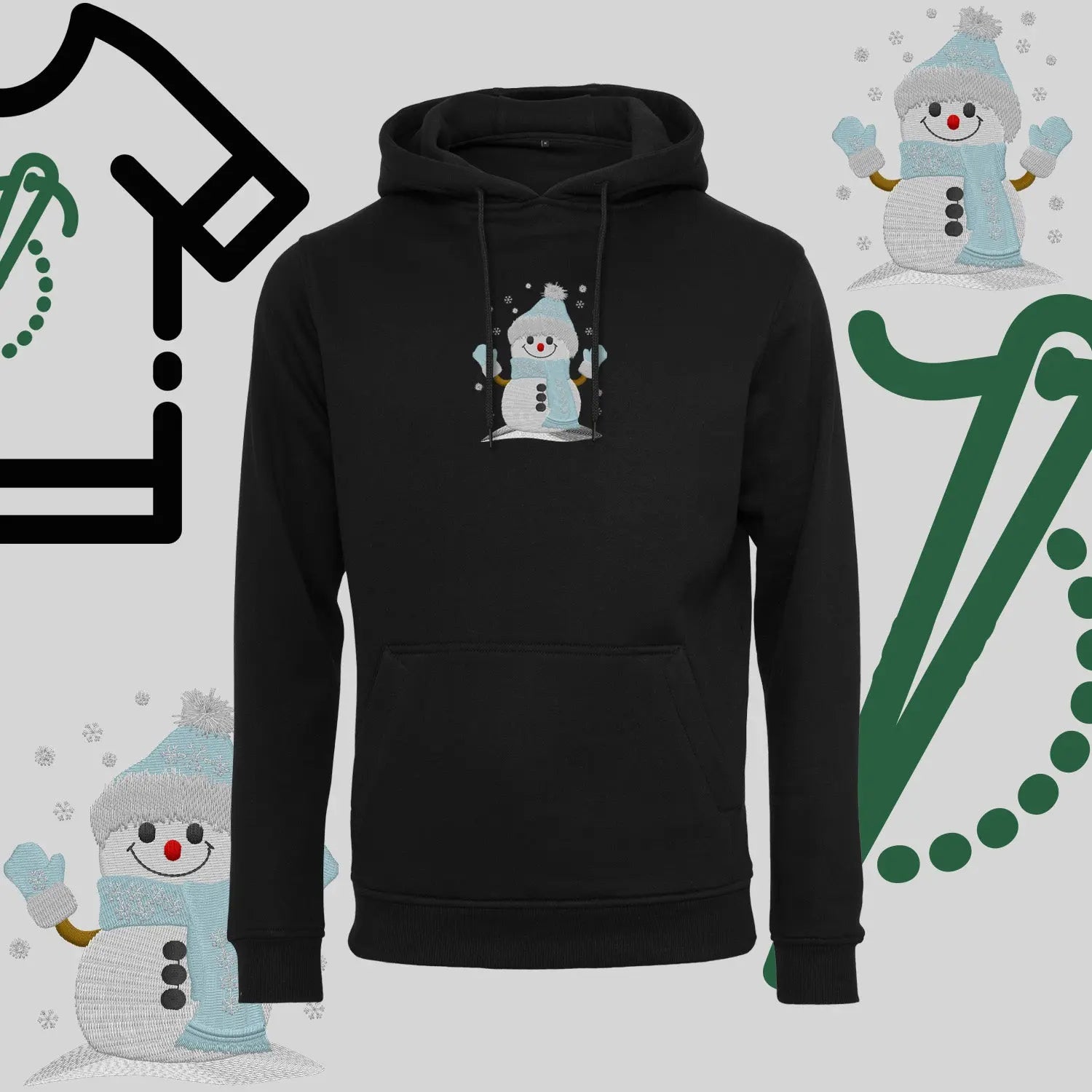 Bluza z kapturem "Bałwanek" – haft komputerowy, styl z przesłaniem Haft z radości