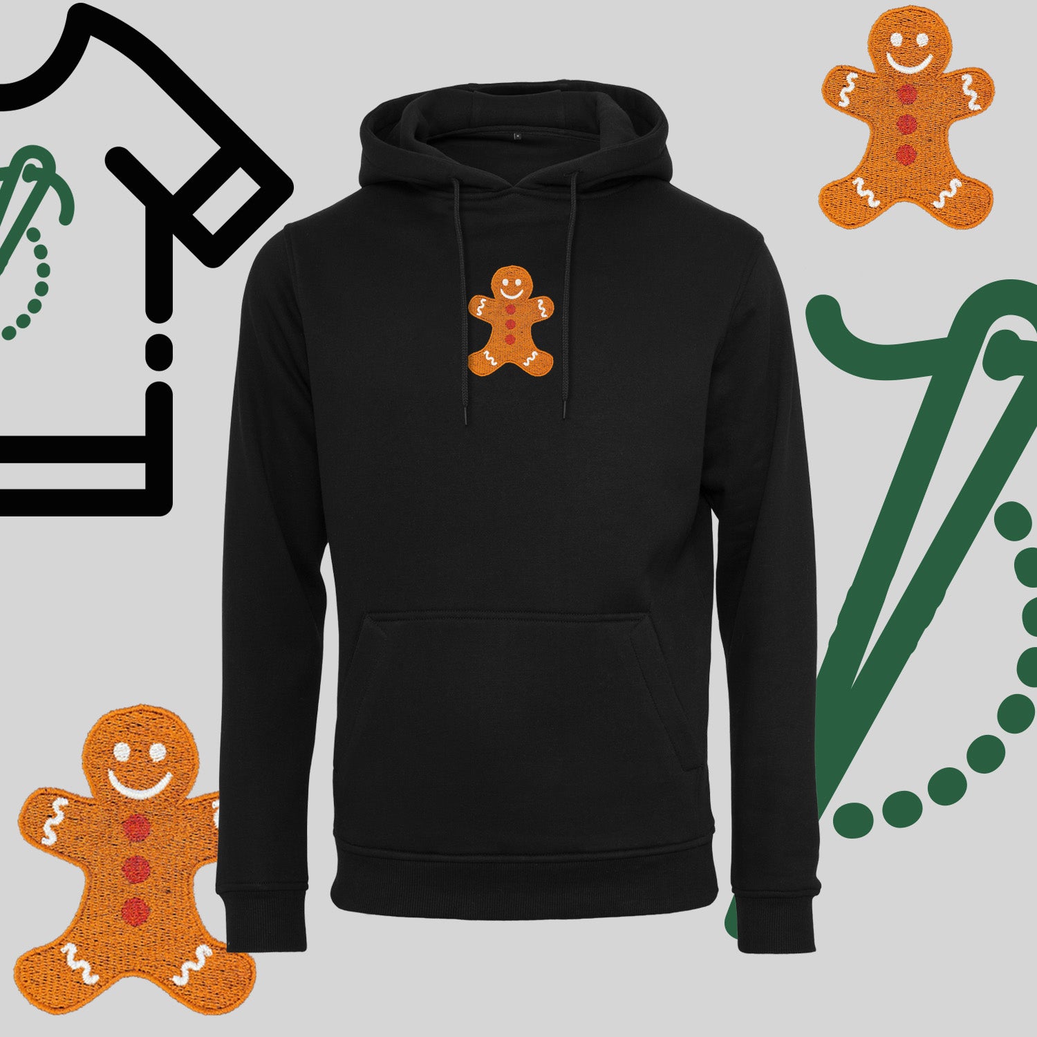 Bluza z kapturem "Ciastek" – haft komputerowy, styl z przesłaniem