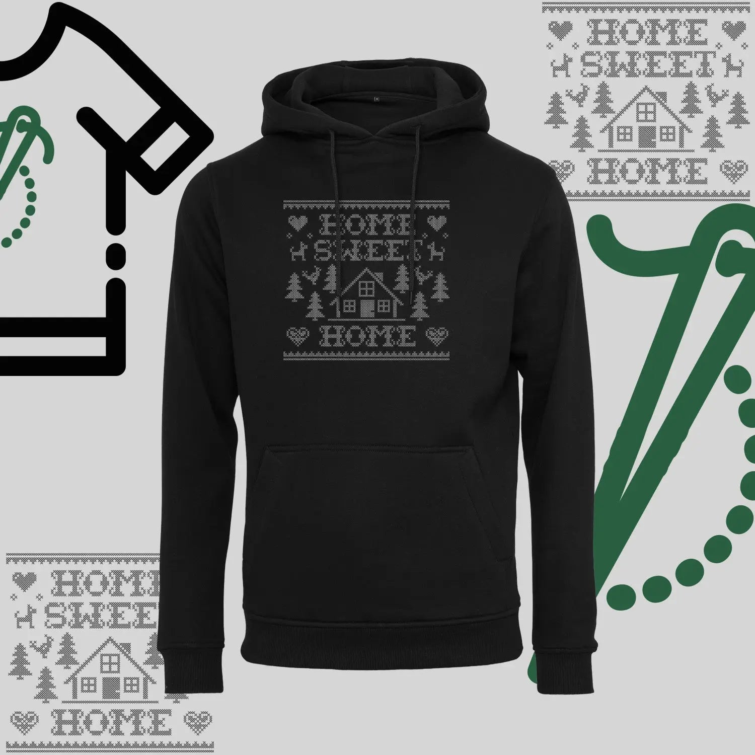 Bluza z kapturem "Home Sweet Home" – haft komputerowy, styl z przesłaniem Haft z radości