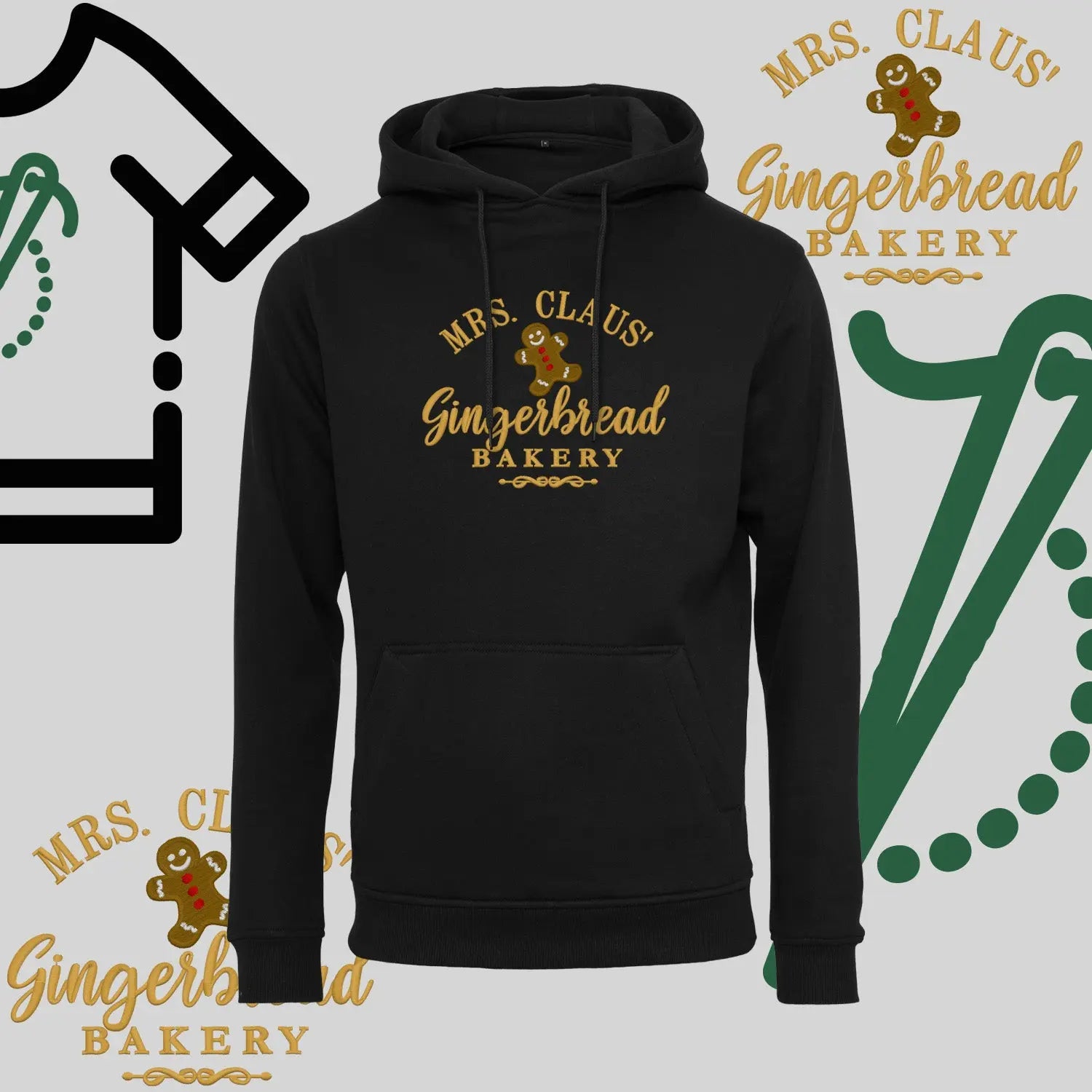 Bluza z kapturem "Gingerbread" – haft komputerowy, styl z przesłaniem Haft z radości