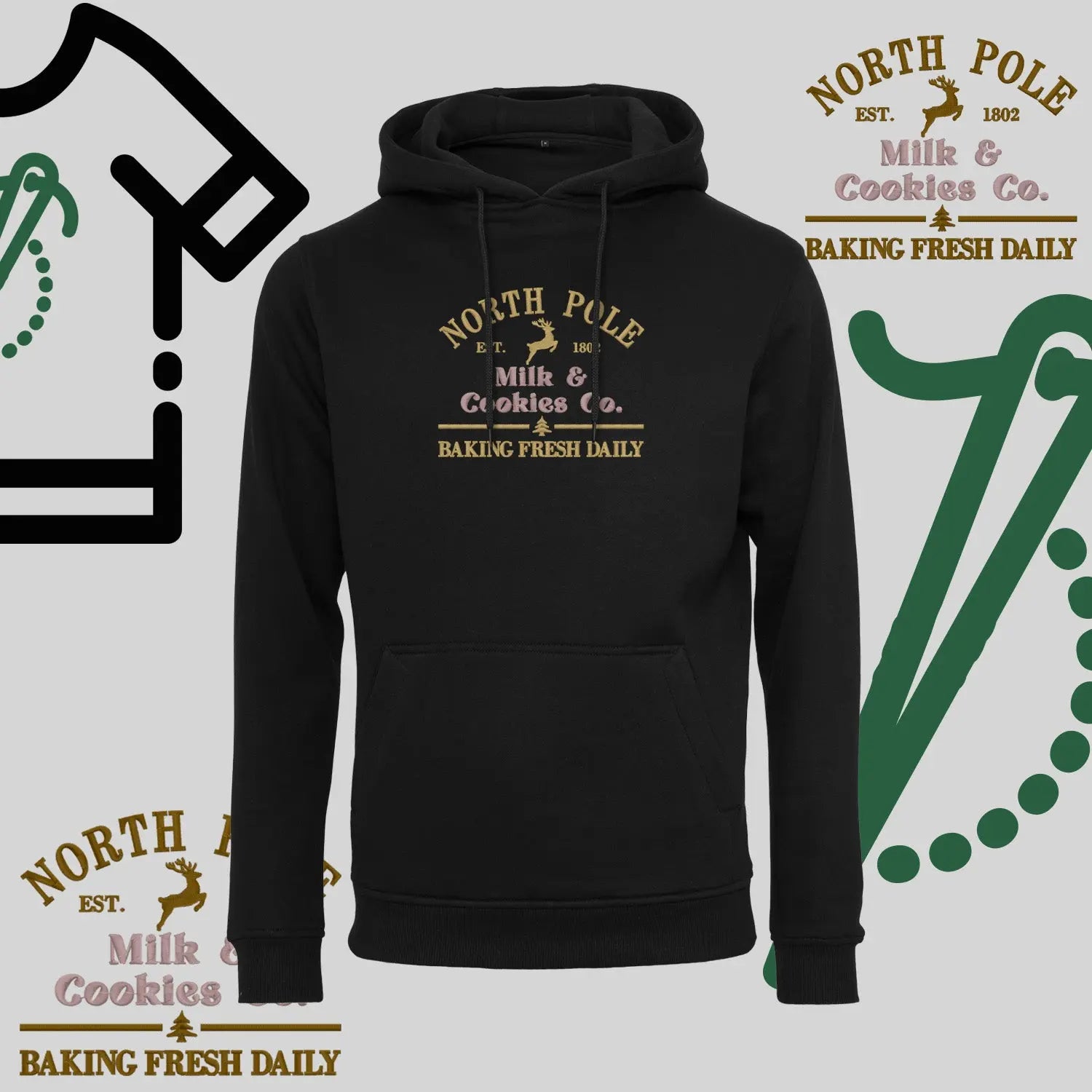 Bluza z kapturem "Northe Pole" – haft komputerowy, styl z przesłaniem Haft z radości