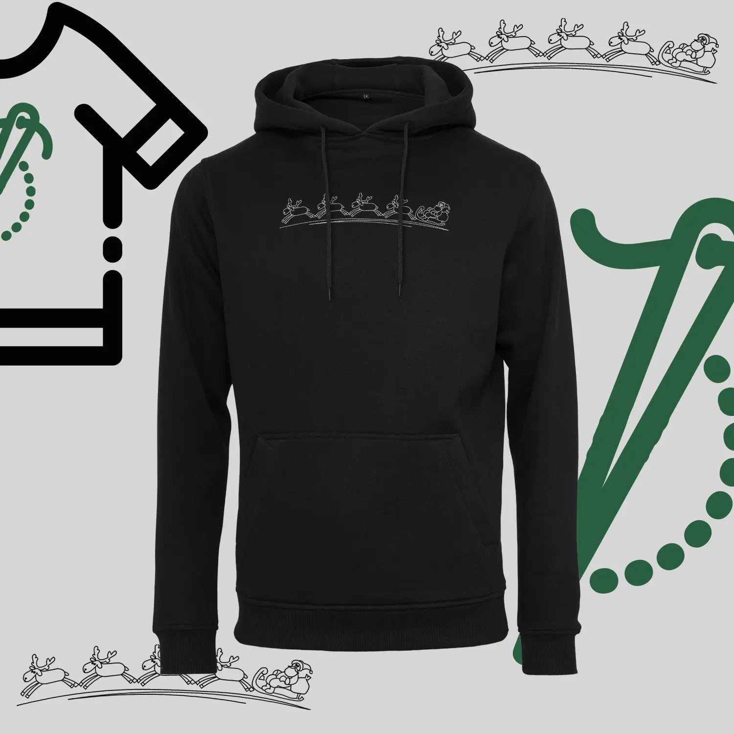Bluza z kapturem "Zaprzęg Śnieżny" – haft komputerowy, styl z przesłaniem Haft z radości