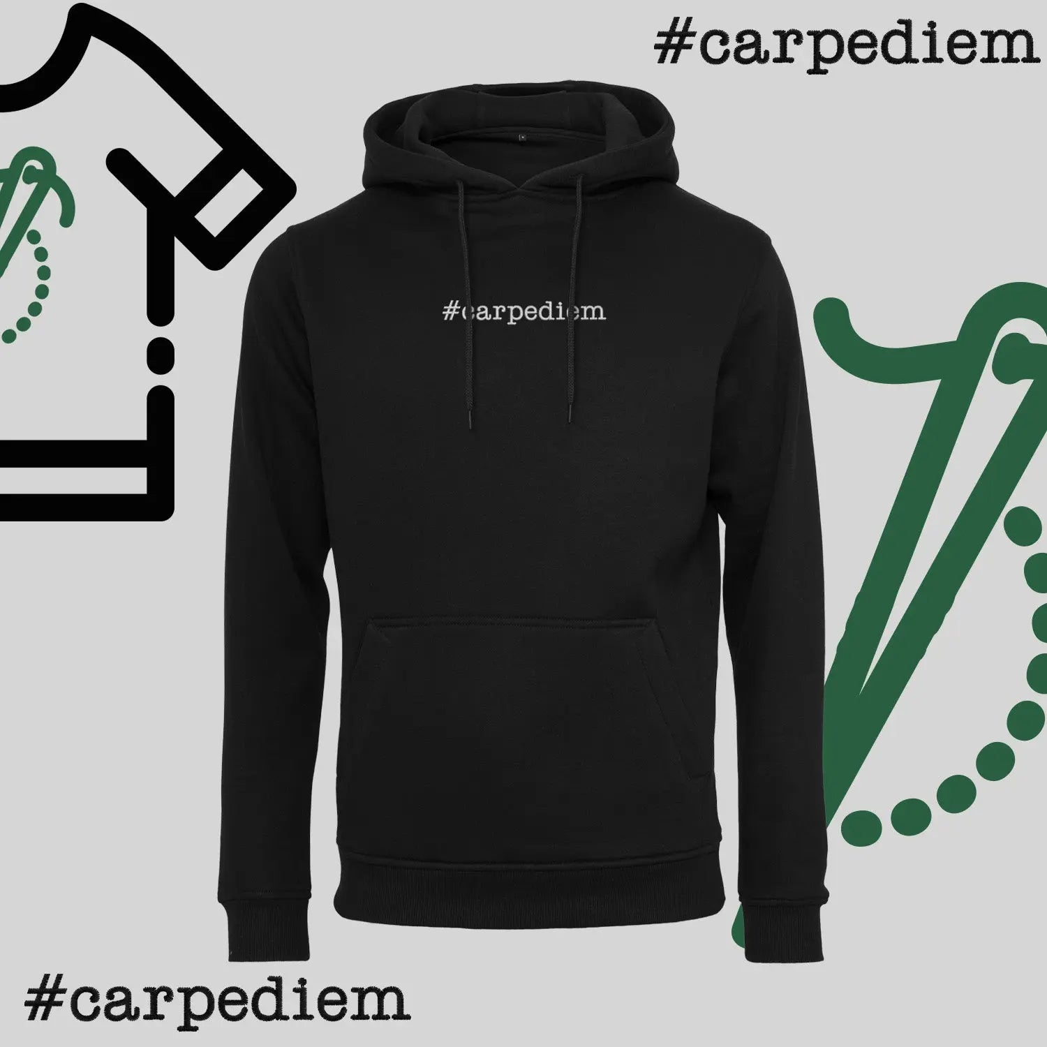 Bluza z kapturem "#carpediem" – haft komputerowy, styl z przesłaniem Haft z radości