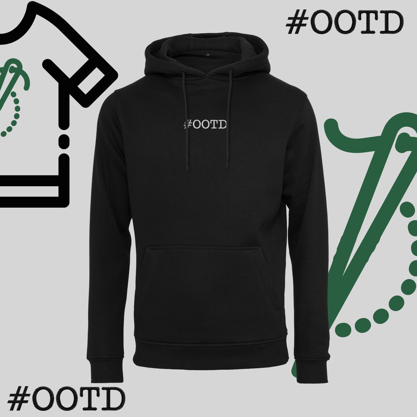 Bluza z kapturem "OOTD" – haft komputerowy, modna na co dzień