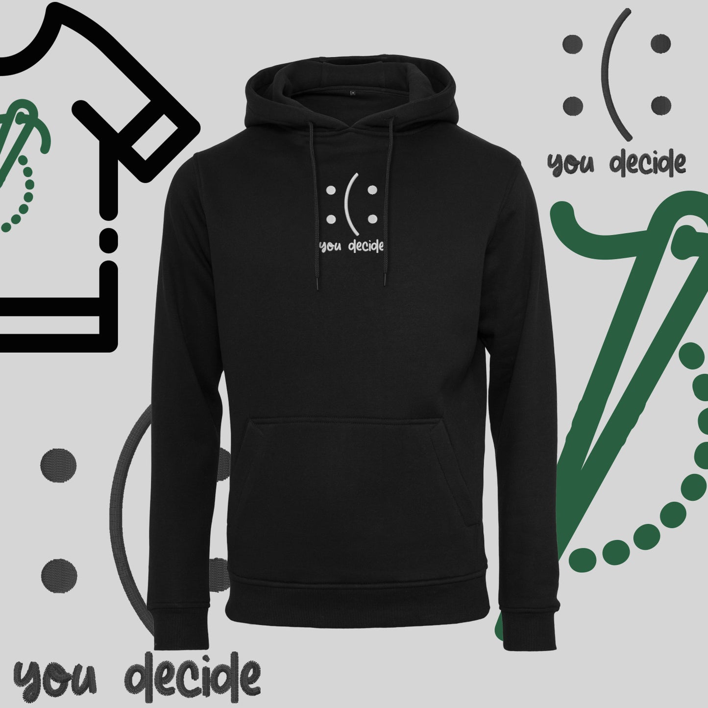 Bluza z kapturem "Ty Decydujesz" – haft komputerowy, moda z przesłaniem