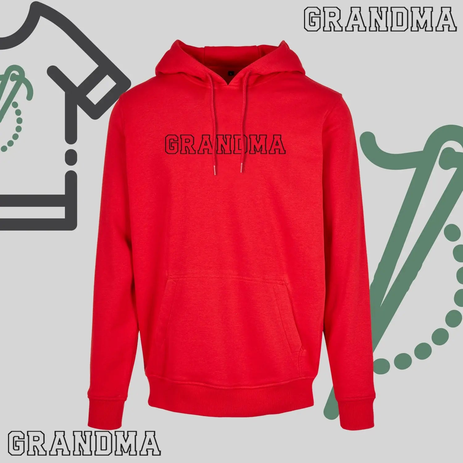 Bluza z kapturem "GRANDMA" kontur idealny prezent na dzień Babci Haft z radości
