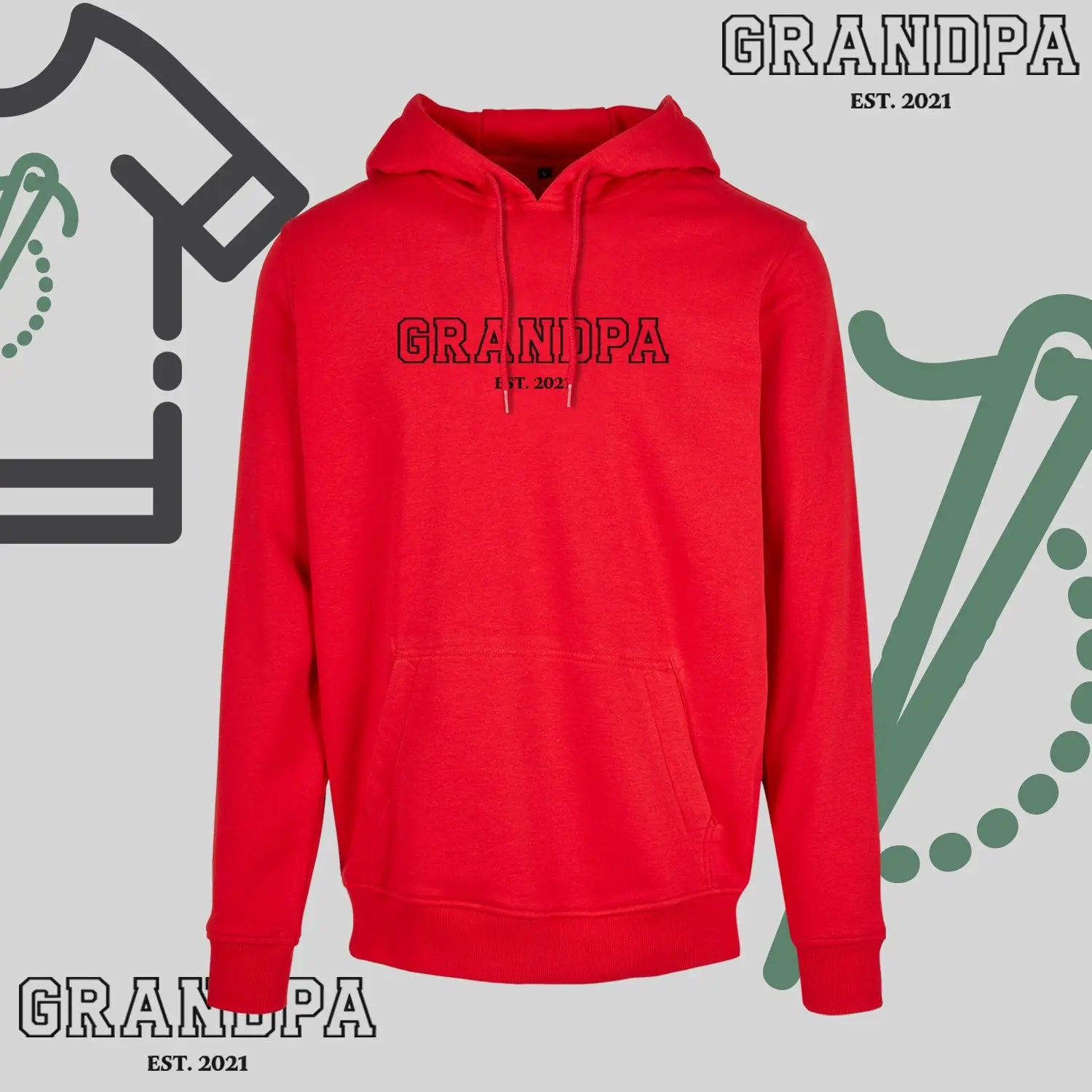 Bluza z kapturem "GRANDPA" KONTUR+est idealny prezent na dzień Dziadka Haft z radości