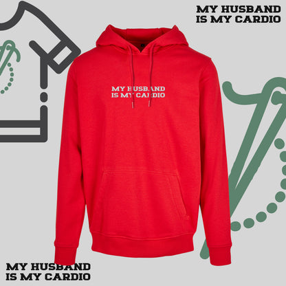 Bluza z kapturem z haftem "MY HUSBAND IS MY CARDIO"