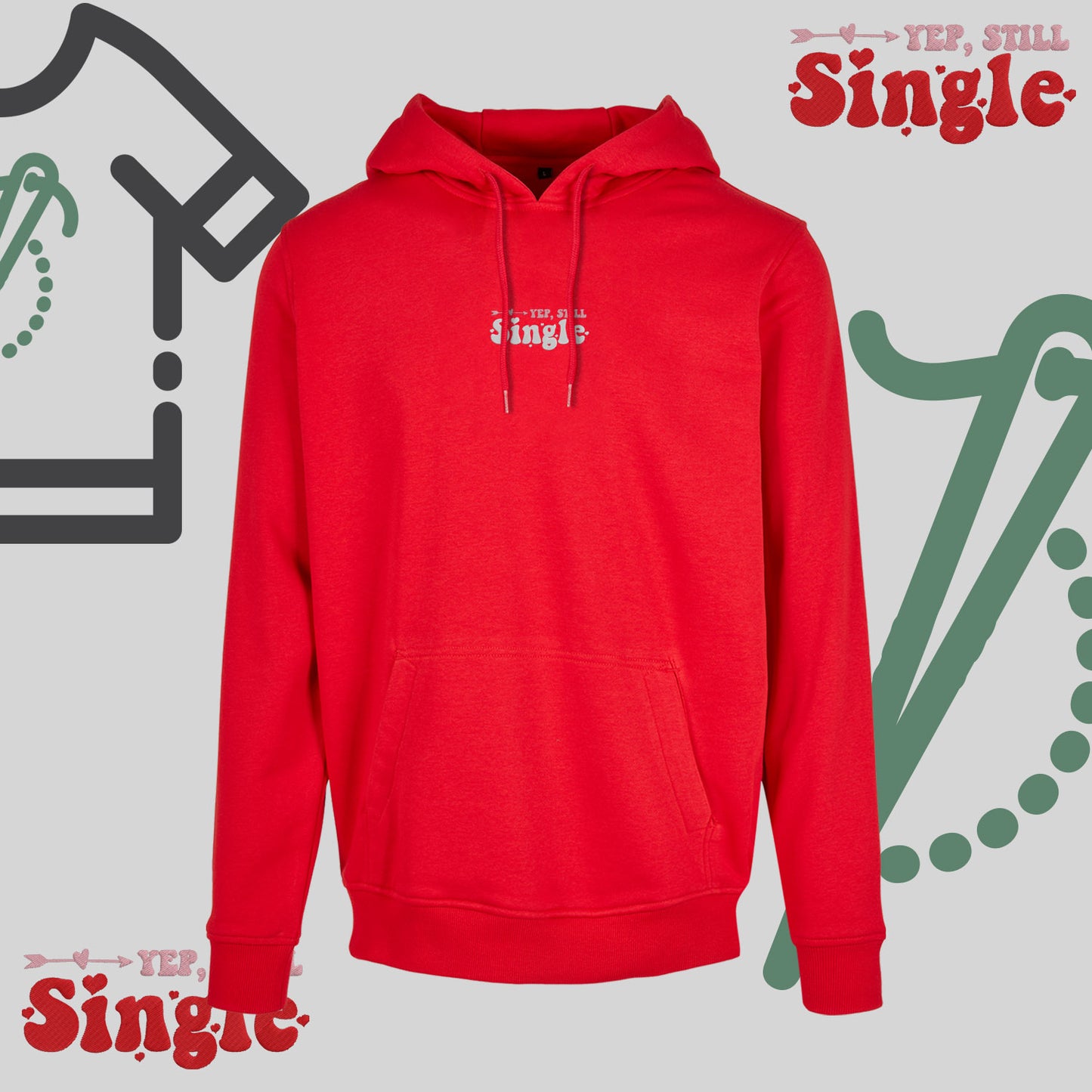 Bluza z kapturem z haftem "Tak, nadal singiel"