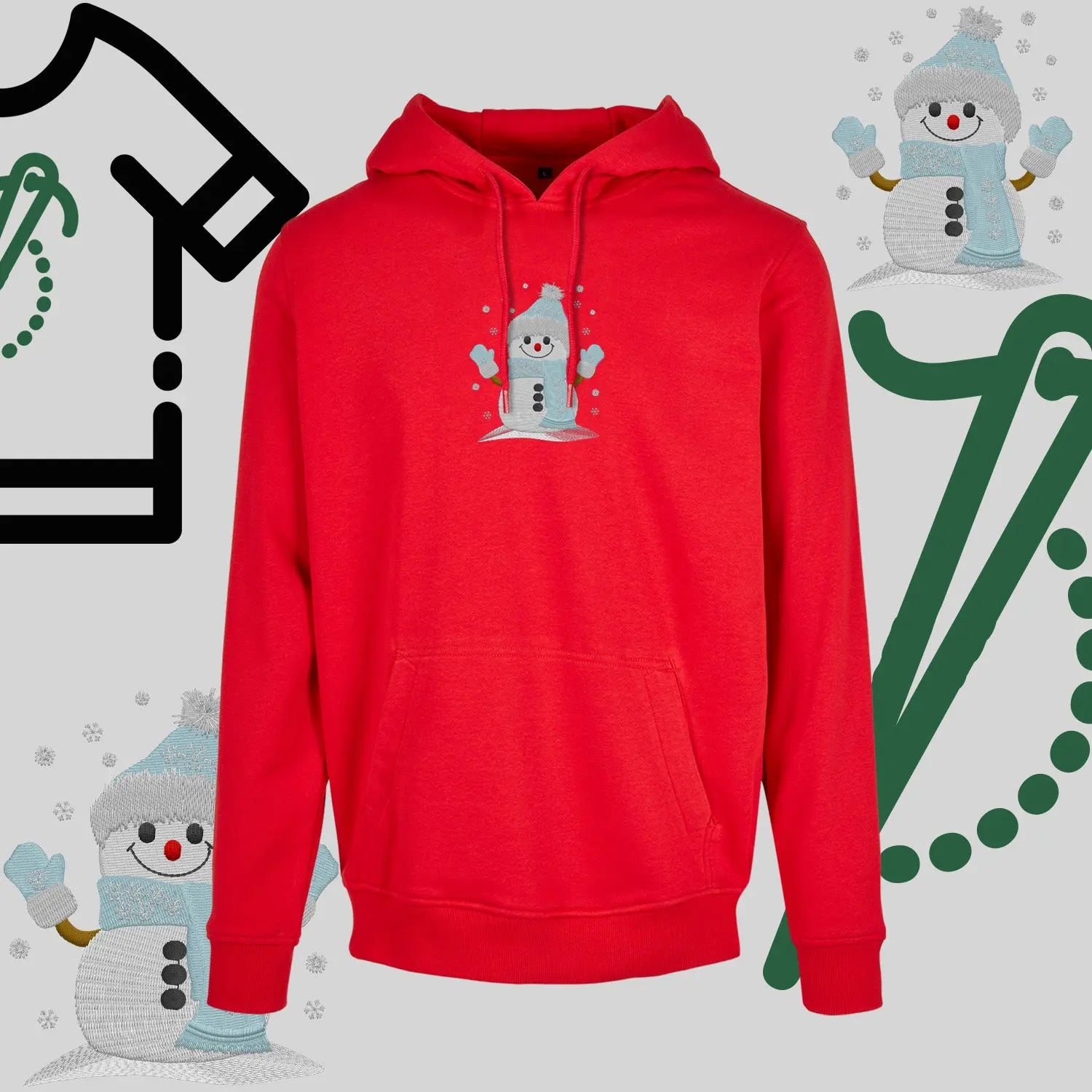 Bluza z kapturem "Bałwanek" – haft komputerowy, styl z przesłaniem Haft z radości