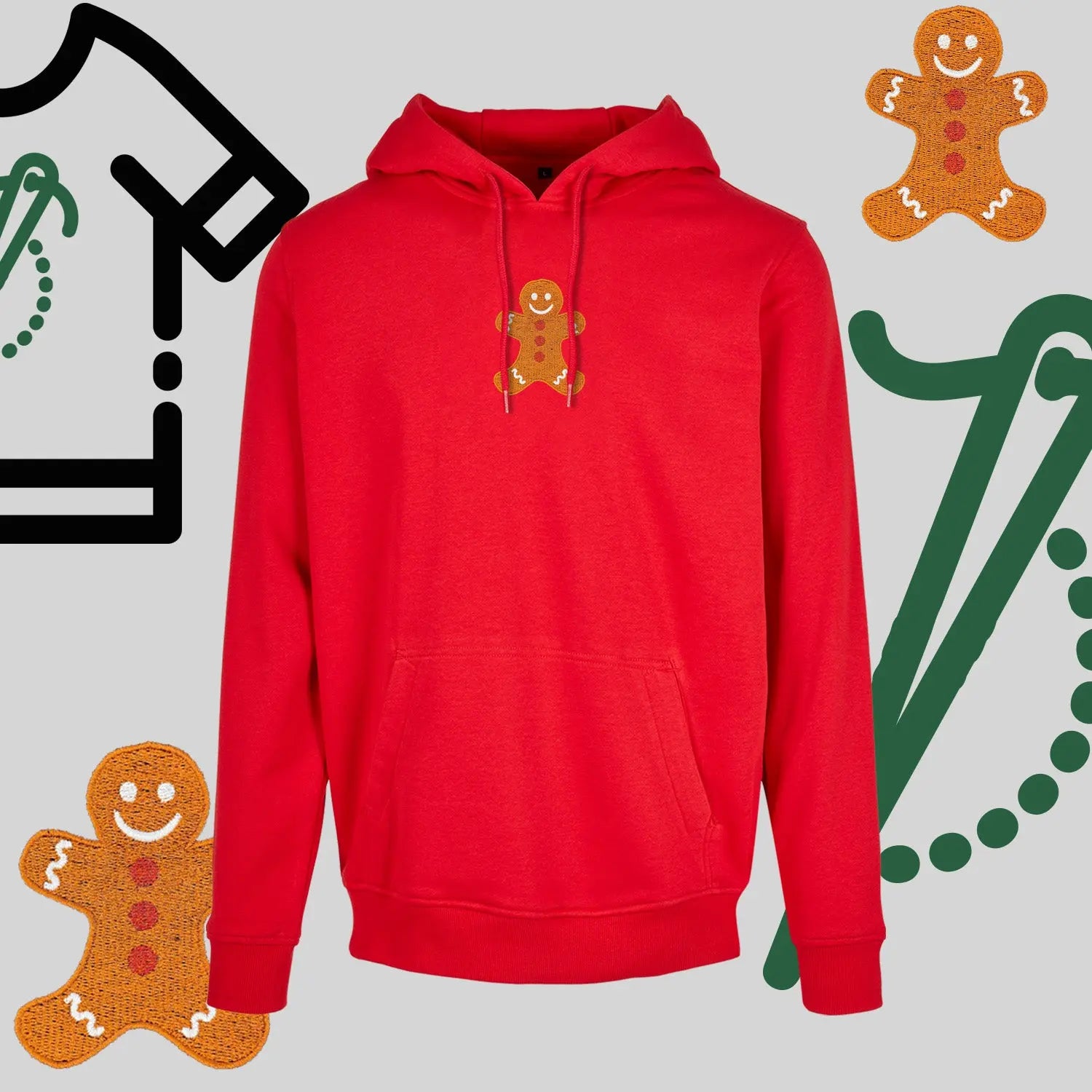 Bluza z kapturem "Ciastek" – haft komputerowy, styl z przesłaniem Haft z radości