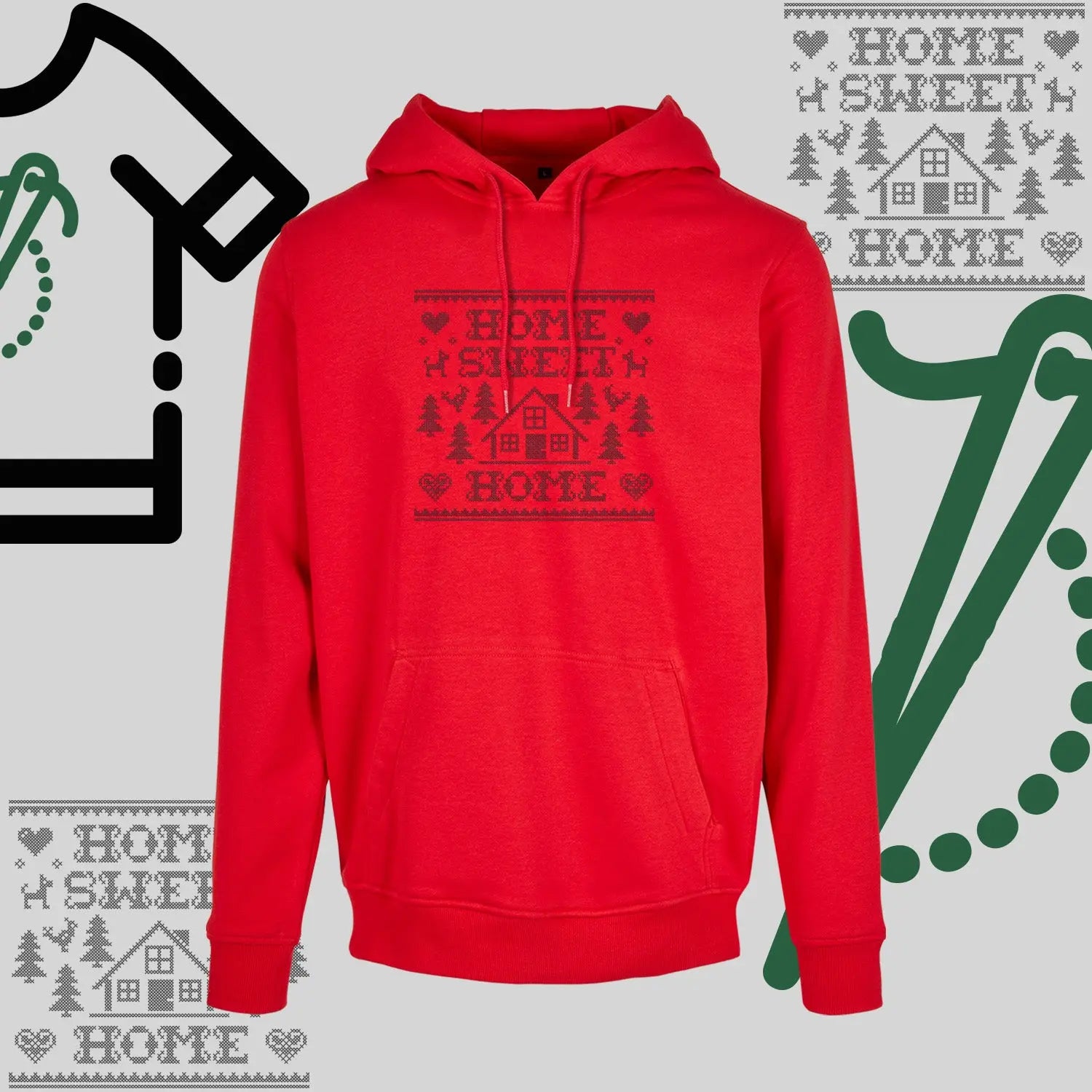 Bluza z kapturem "Home Sweet Home" – haft komputerowy, styl z przesłaniem Haft z radości